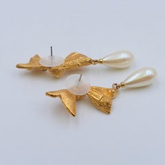 Vintage Marvella Pierced Earrings With Rhinestones And Faux Pearls 1930's