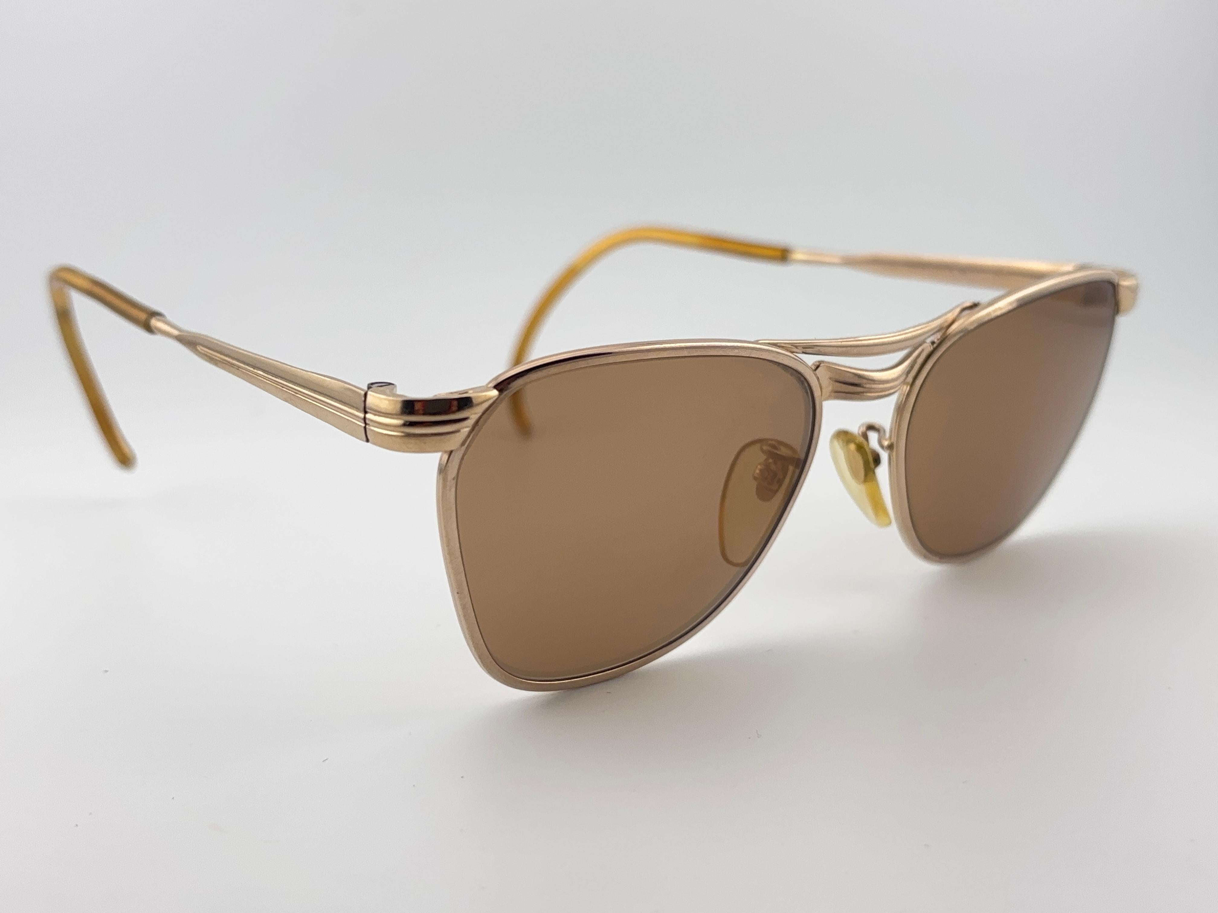 Marron Lunettes de soleil vintage Marwitz Shield Midcentury 1960's Made in Germany en vente