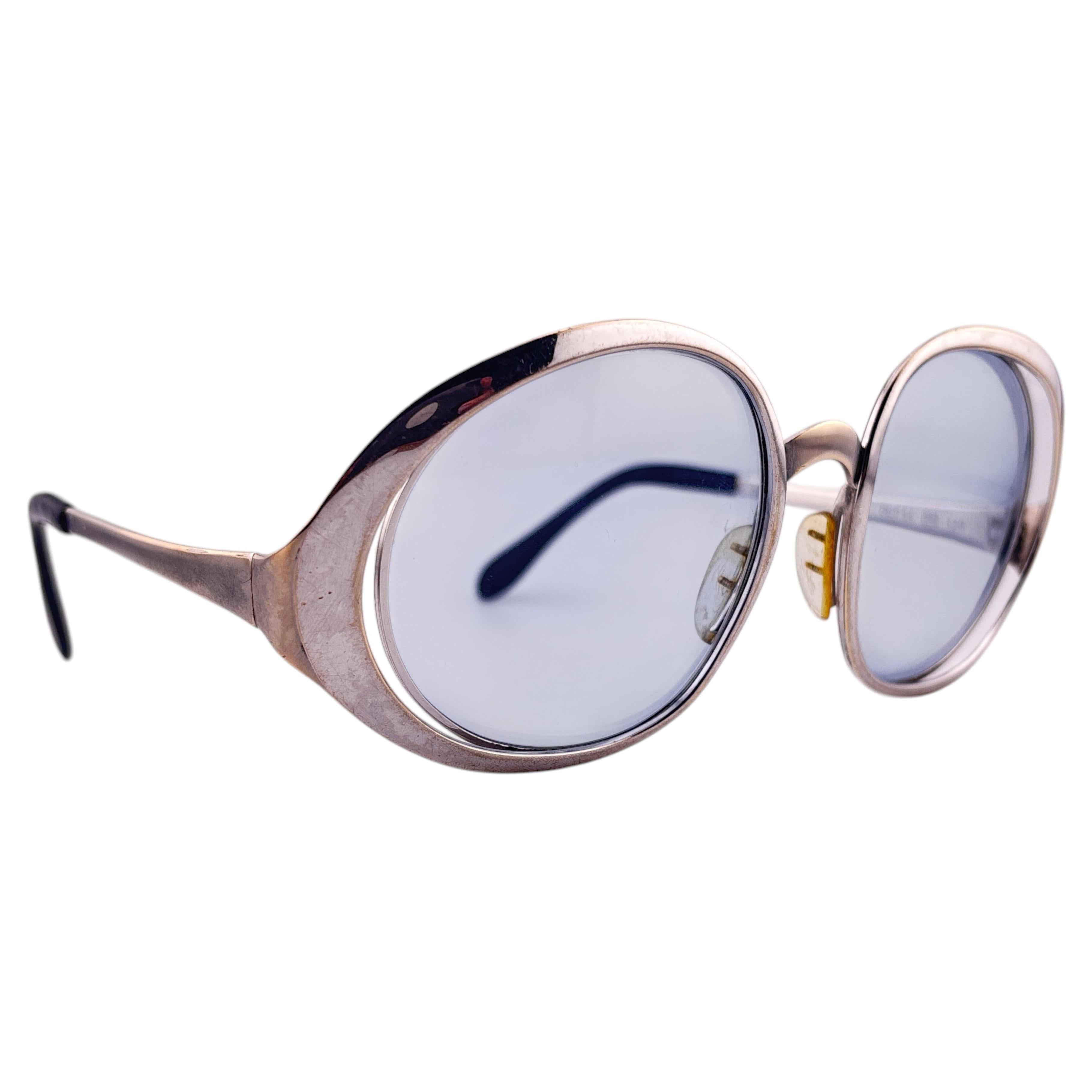 Vintage Marwitz Silver Cut Out Frame Grey Lenses Lunettes de soleil 1970's Germany