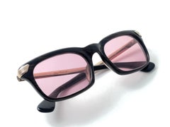 Vintage Marwitz Strippes & Gold Rose Lens Midcentury 1960's Sunglasses