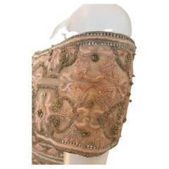 Vintage Mary McFadden Beaded Off Shoulder Dress