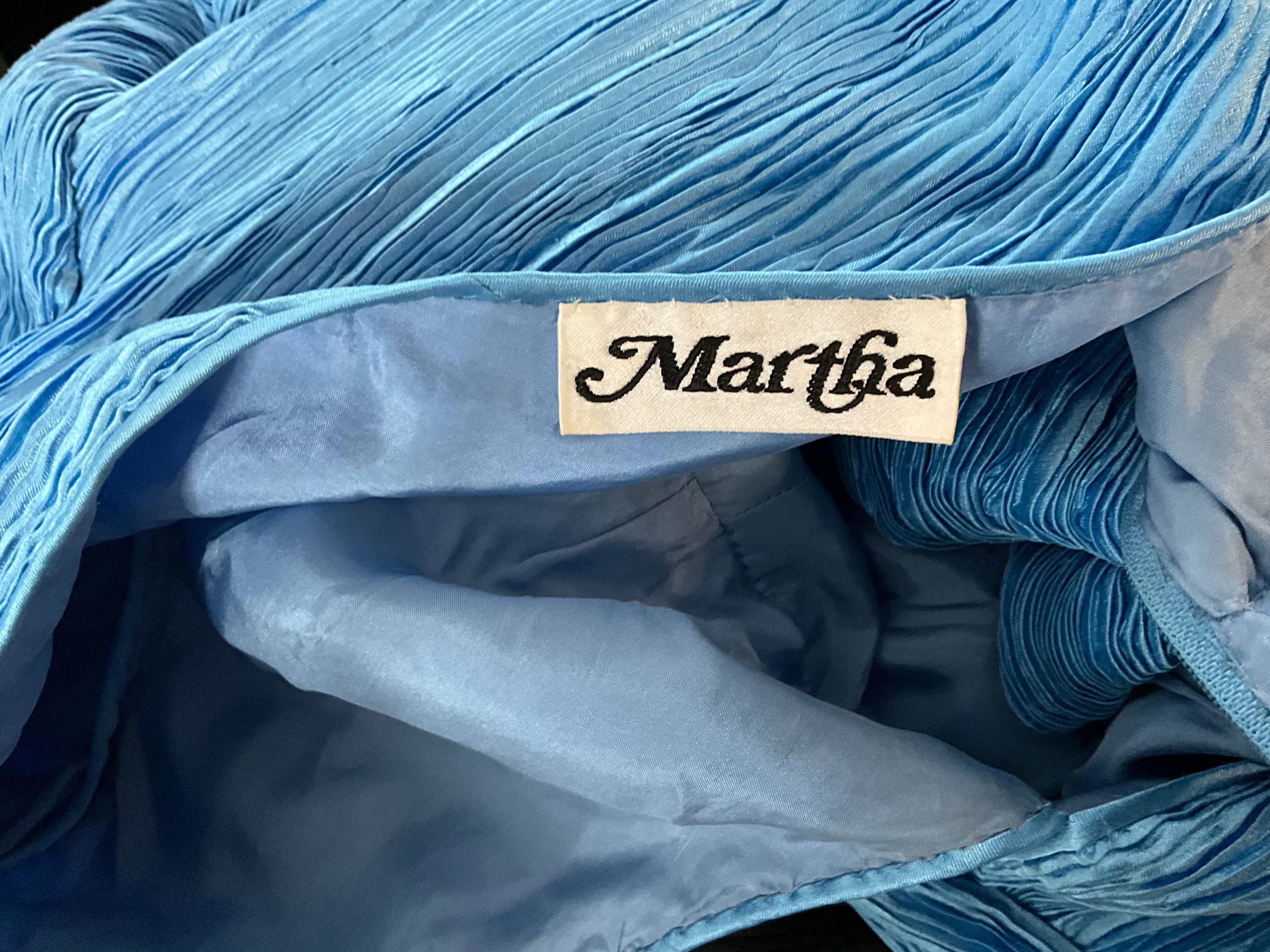 Vintage Mary McFadden Blue Pleated Dress For Sale 1