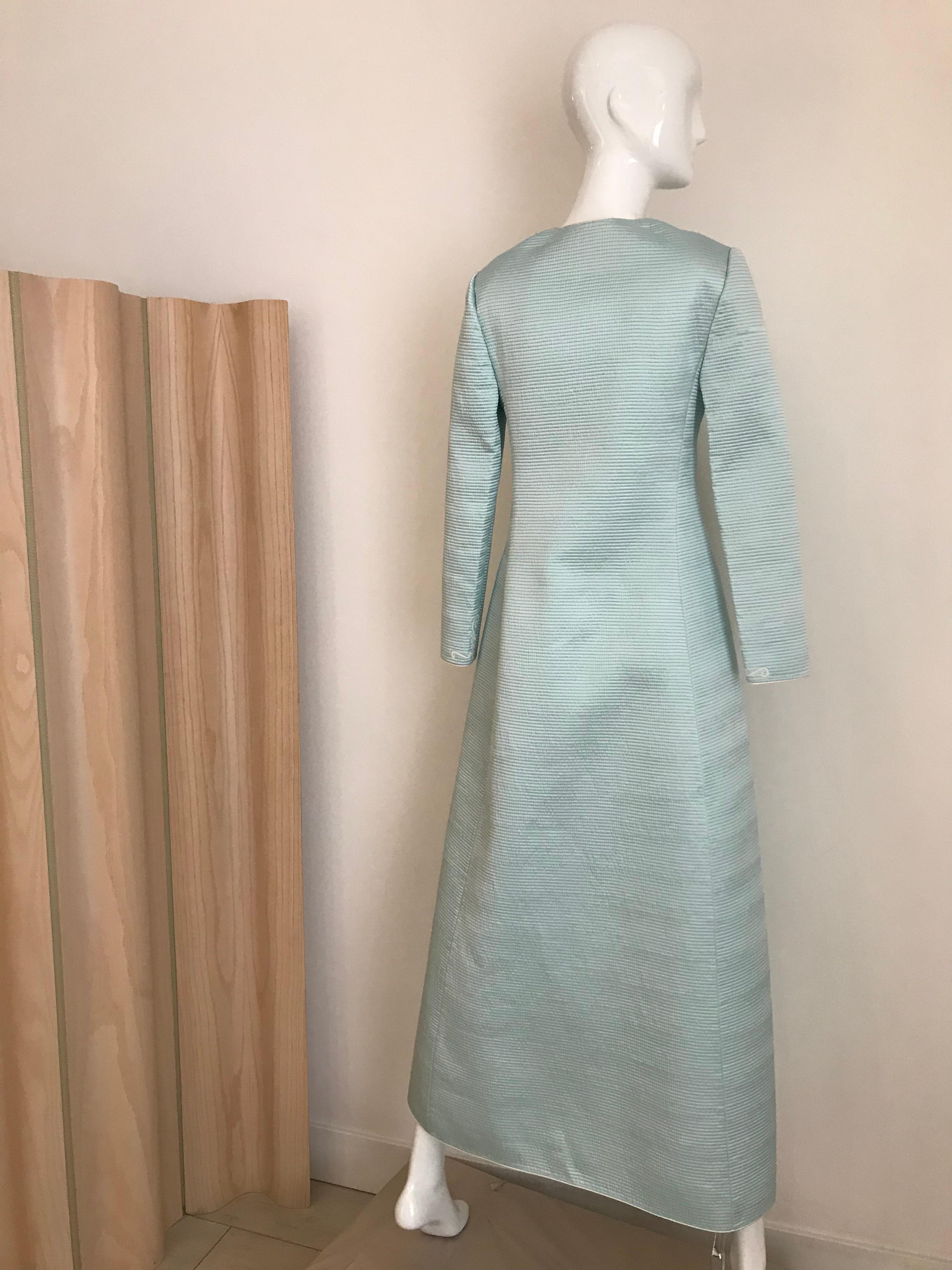 Vintage Mary McFadden Couture Light Blue Silk Coat 6