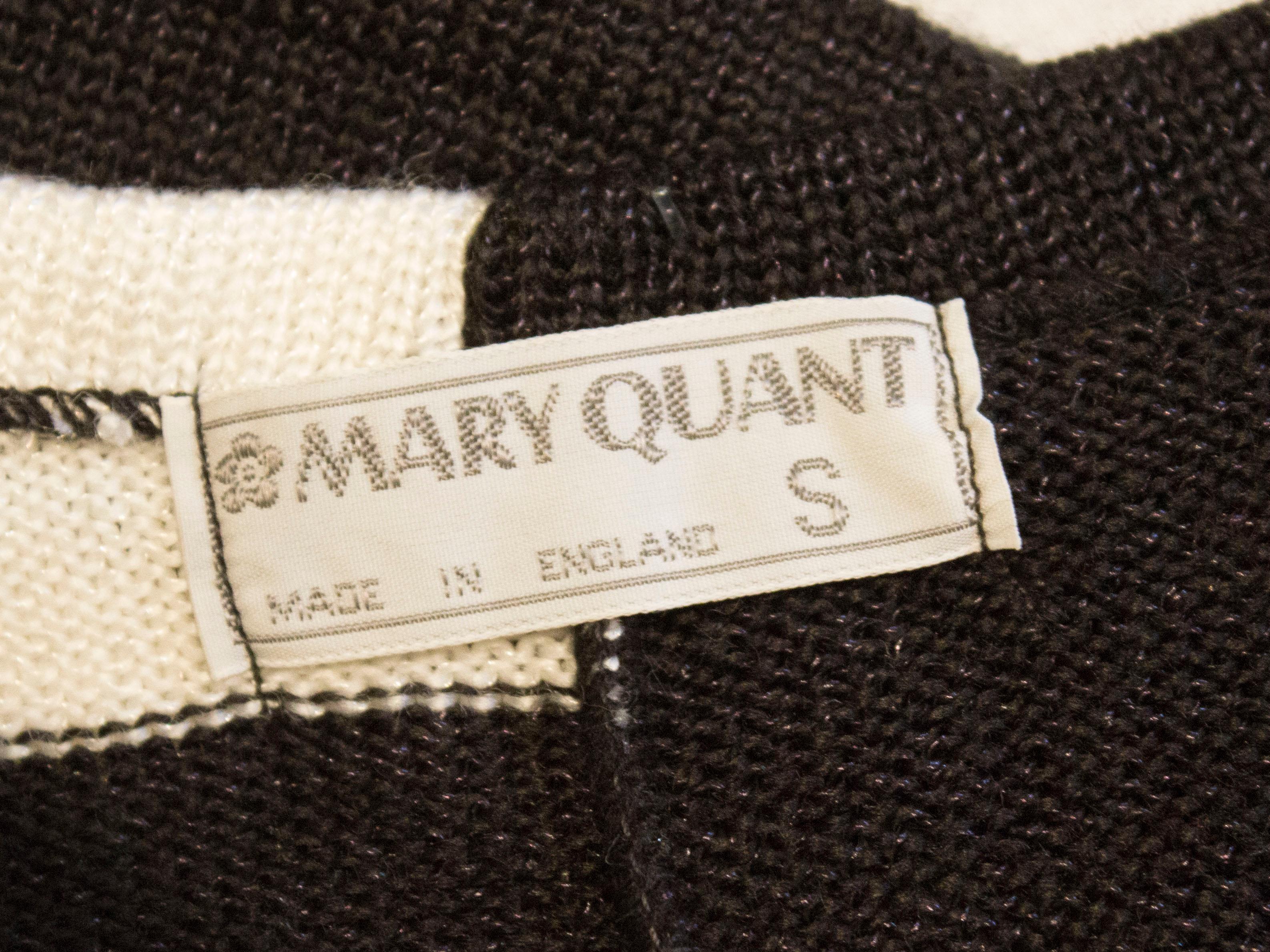 Vintage Mary Quant Black and White Knitted Top For Sale 2