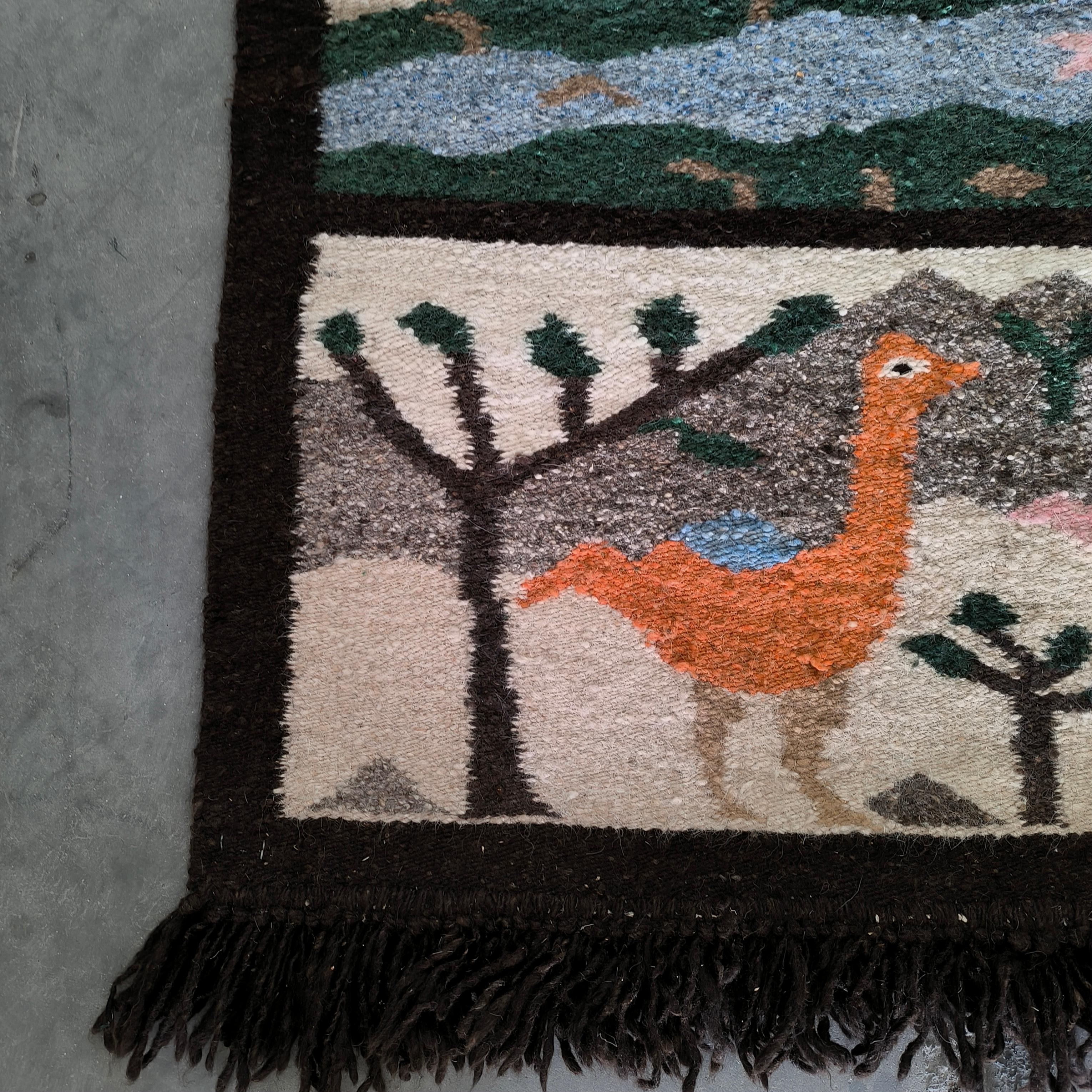 Vintage Masana Story Tapestry Hand Made Signed and Numbered Lebowa Südafrika (20. Jahrhundert) im Angebot