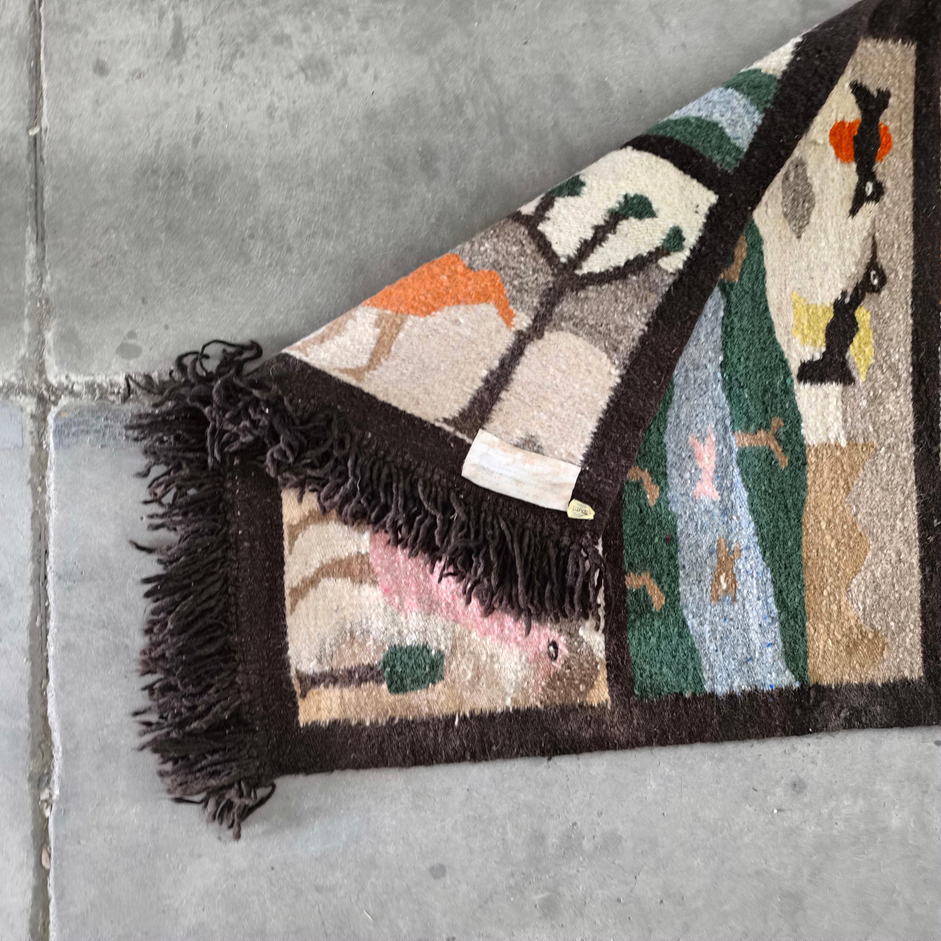 Vintage Masana Story Tapestry Hand Made Signed and Numbered Lebowa Südafrika im Angebot 1