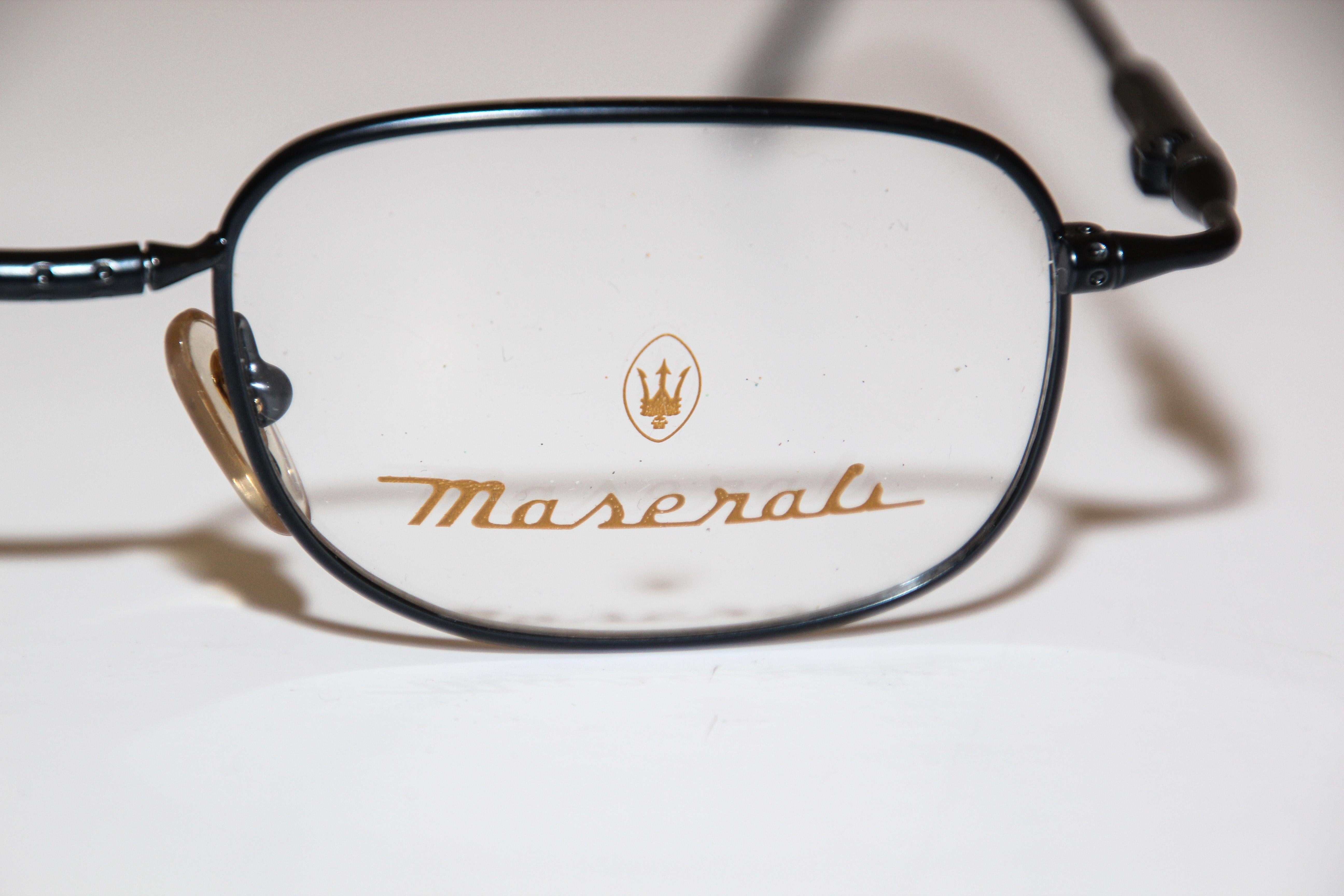 Vintage Maserati Eyeglasses Titanium Black For Sale 3