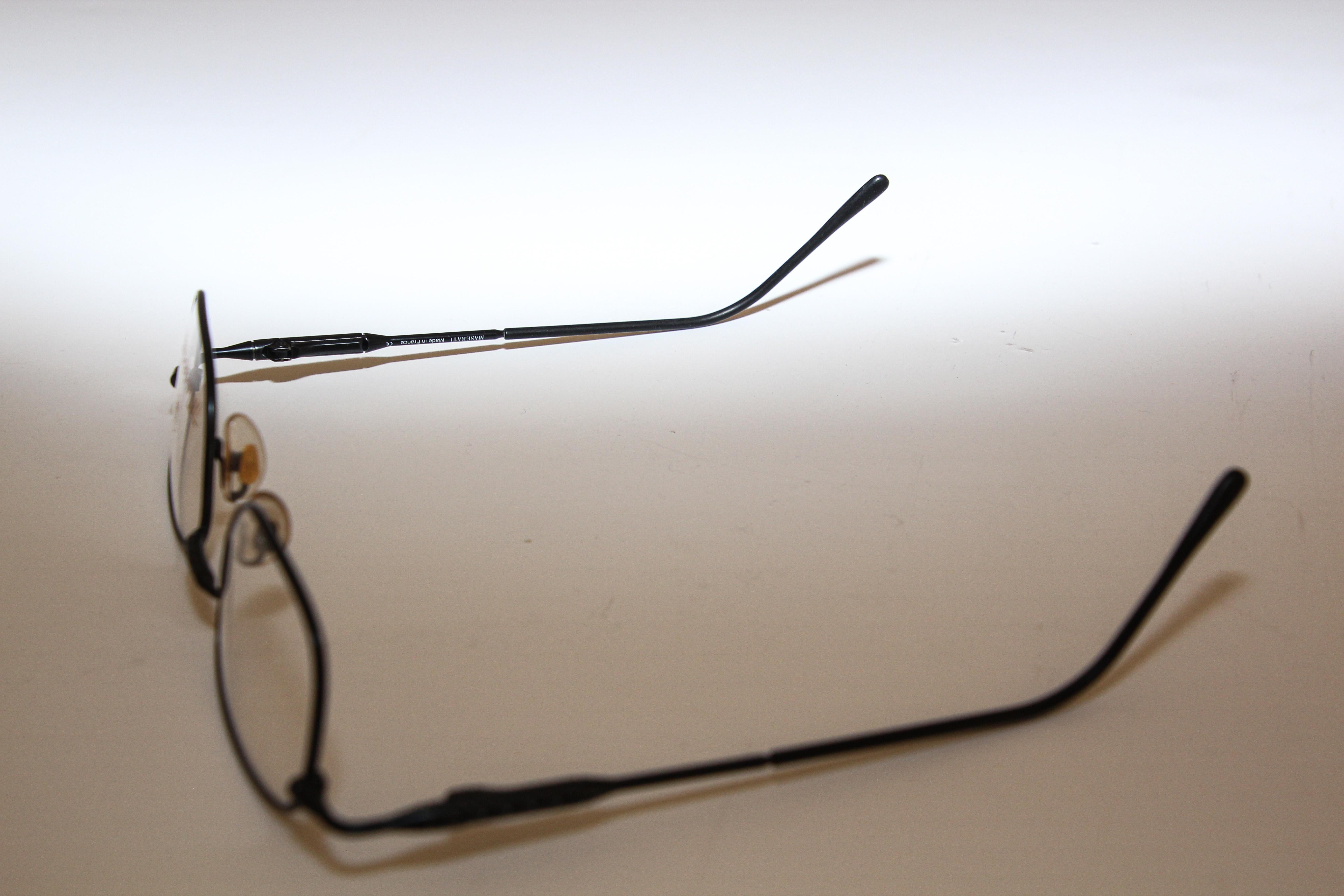 Vintage Maserati Eyeglasses Titanium Black In Excellent Condition For Sale In North Hollywood, CA