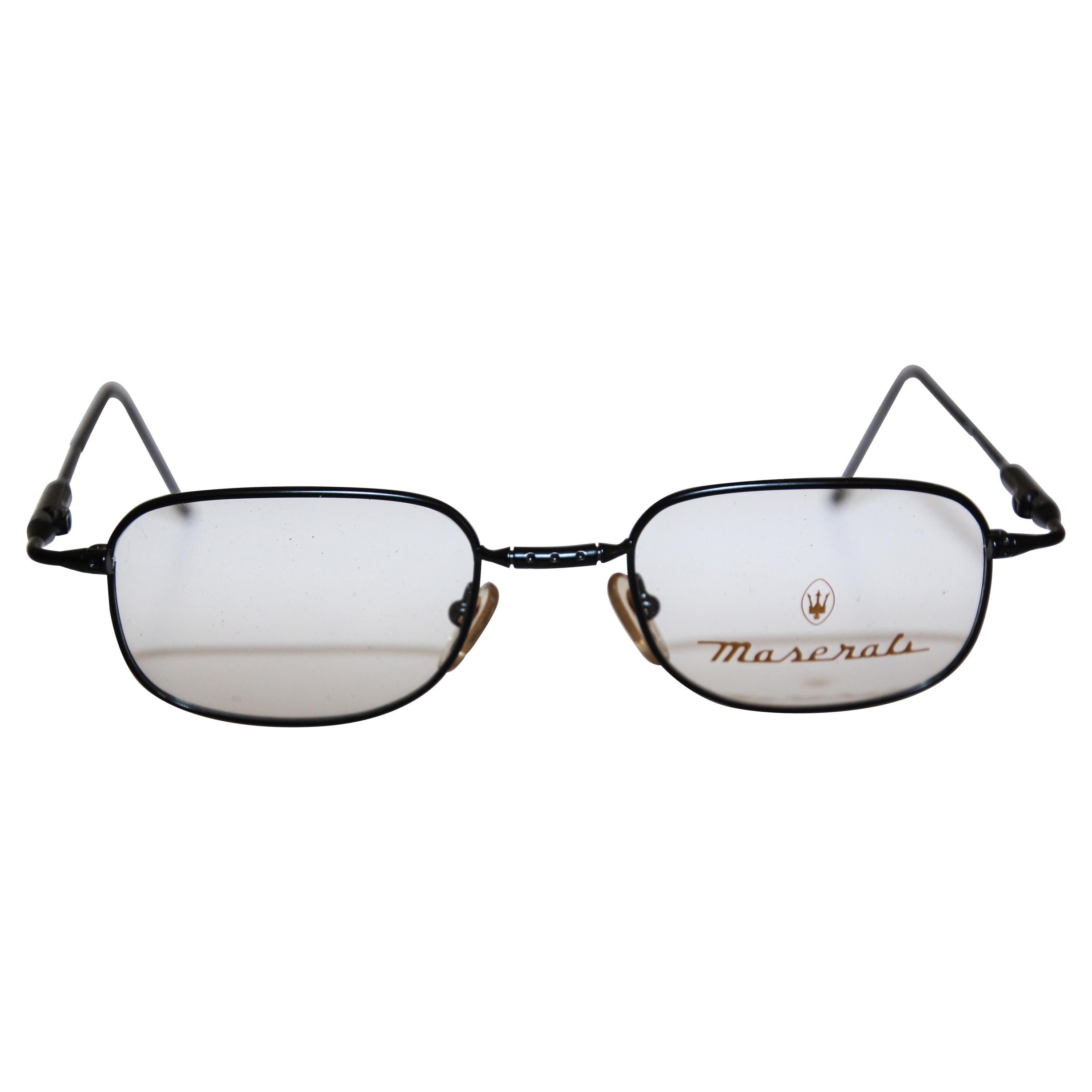 Vintage Maserati Eyeglasses Titanium Black For Sale