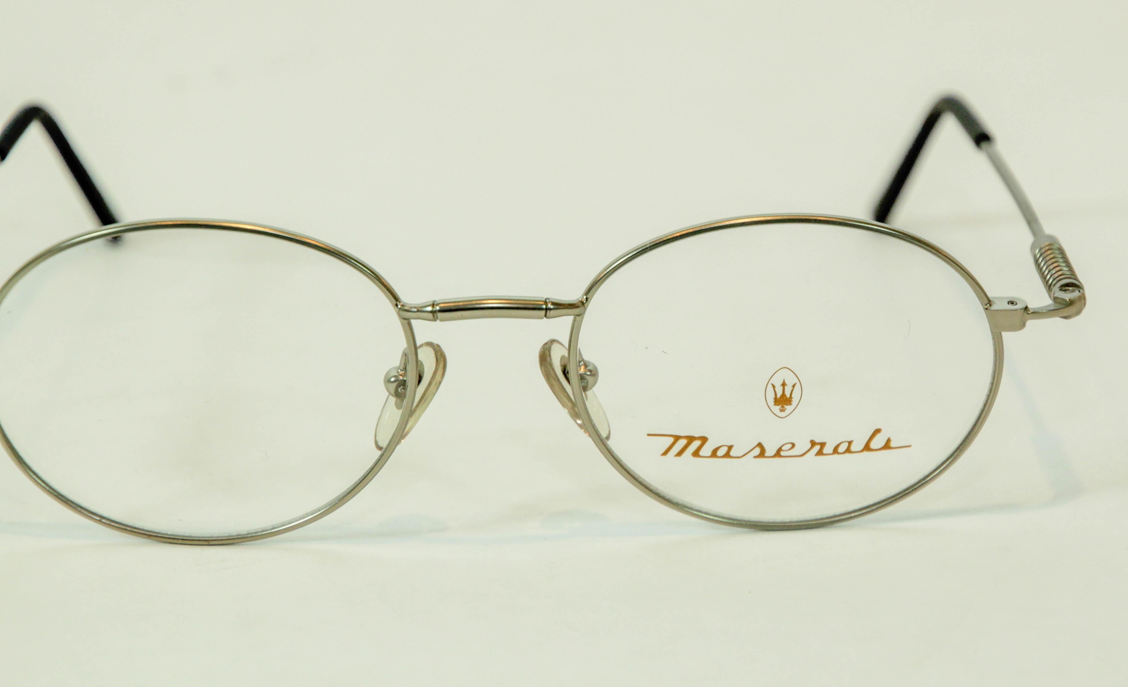 Vintage Maserati Brillen Titan Schwarz Rahmen im Angebot 10