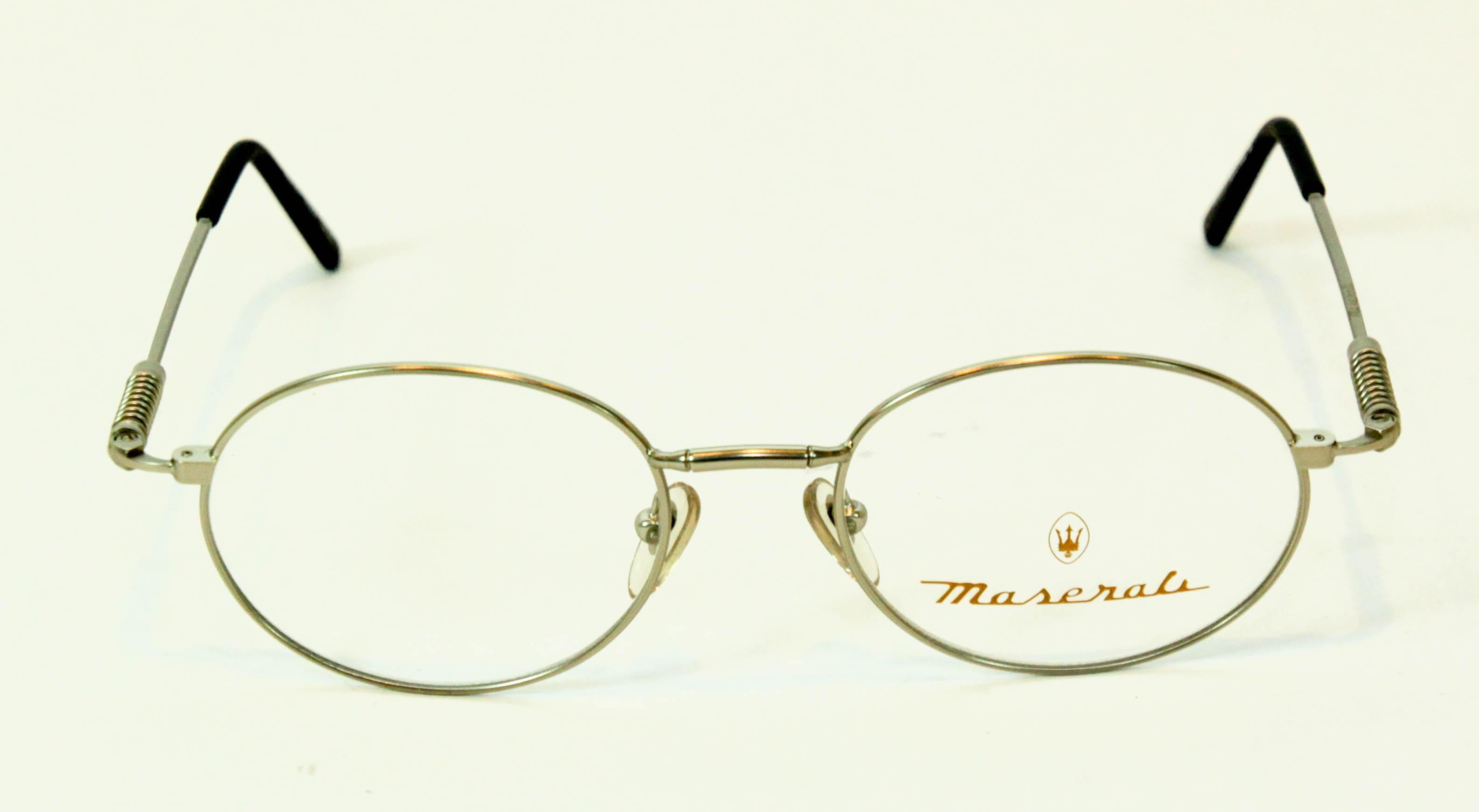 Vintage Maserati Brillen Titan Schwarz Rahmen im Angebot 1