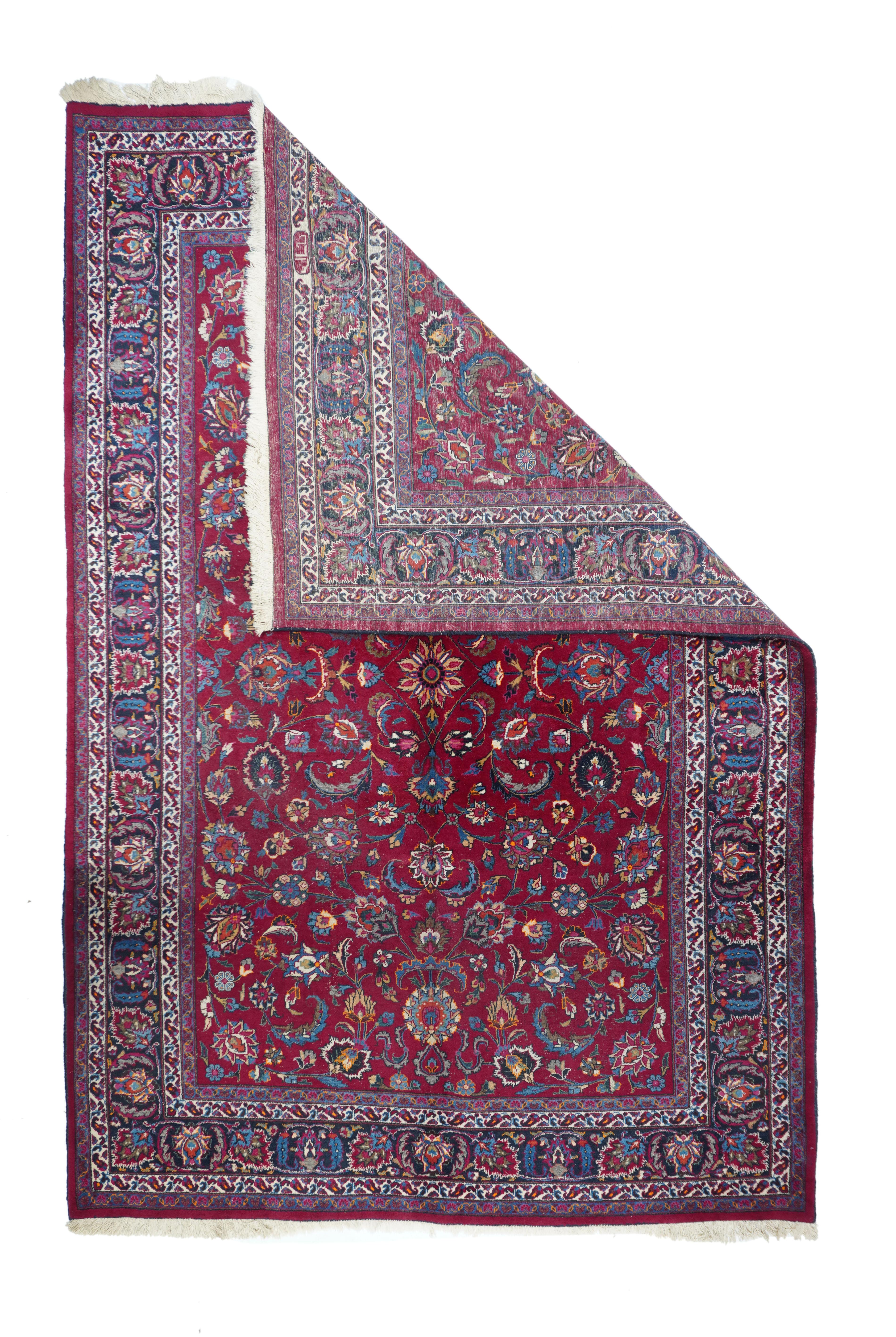 Vintage Persian Mashad Signed Rug 6'11'' x 10'4''.