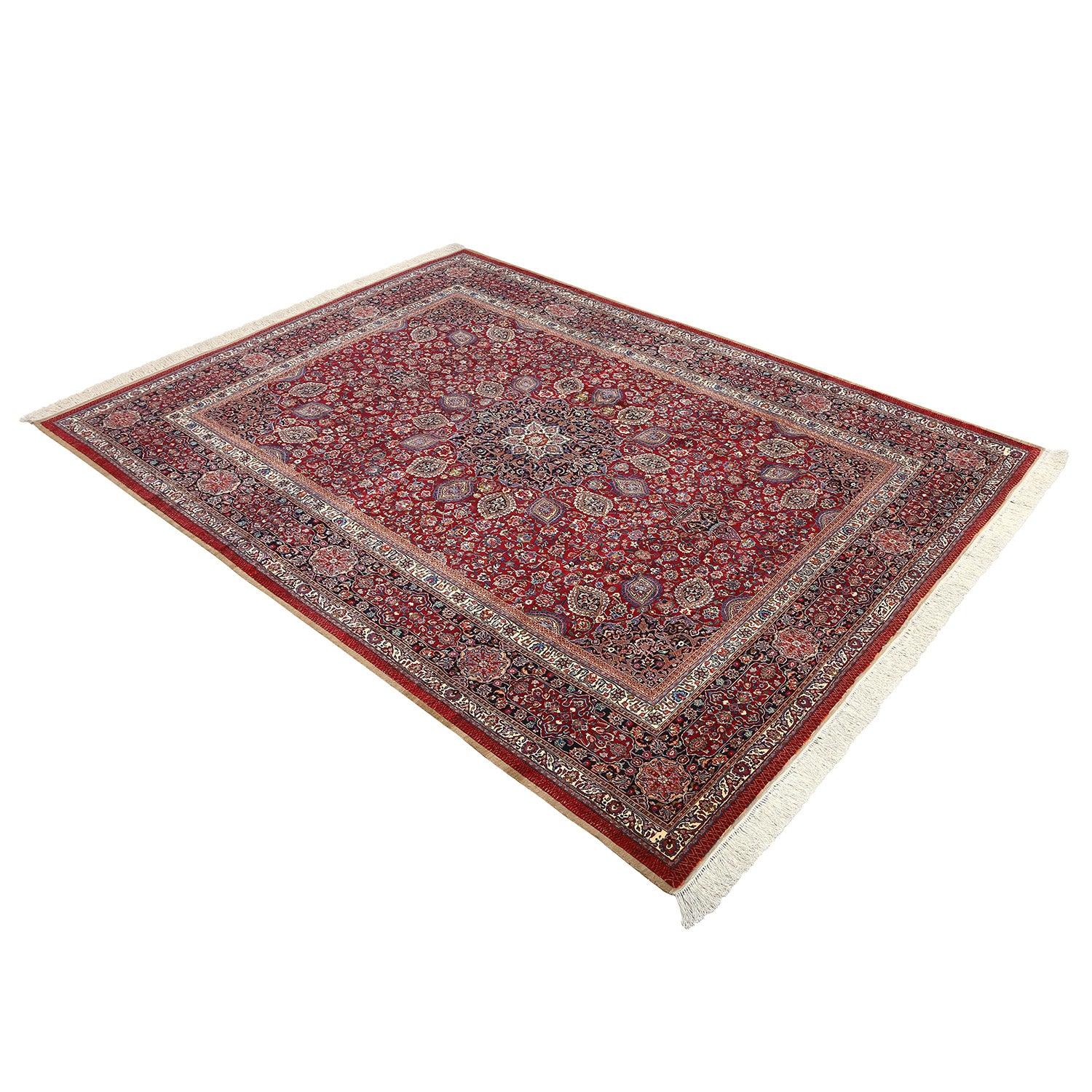 Persiano Tappeto Mashad Saber vintage in kork e seta - Dimensioni: 13'1 X 9'11 in vendita