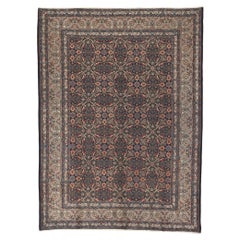 Tapis persan Mashhad vintage avec style baroque victorien