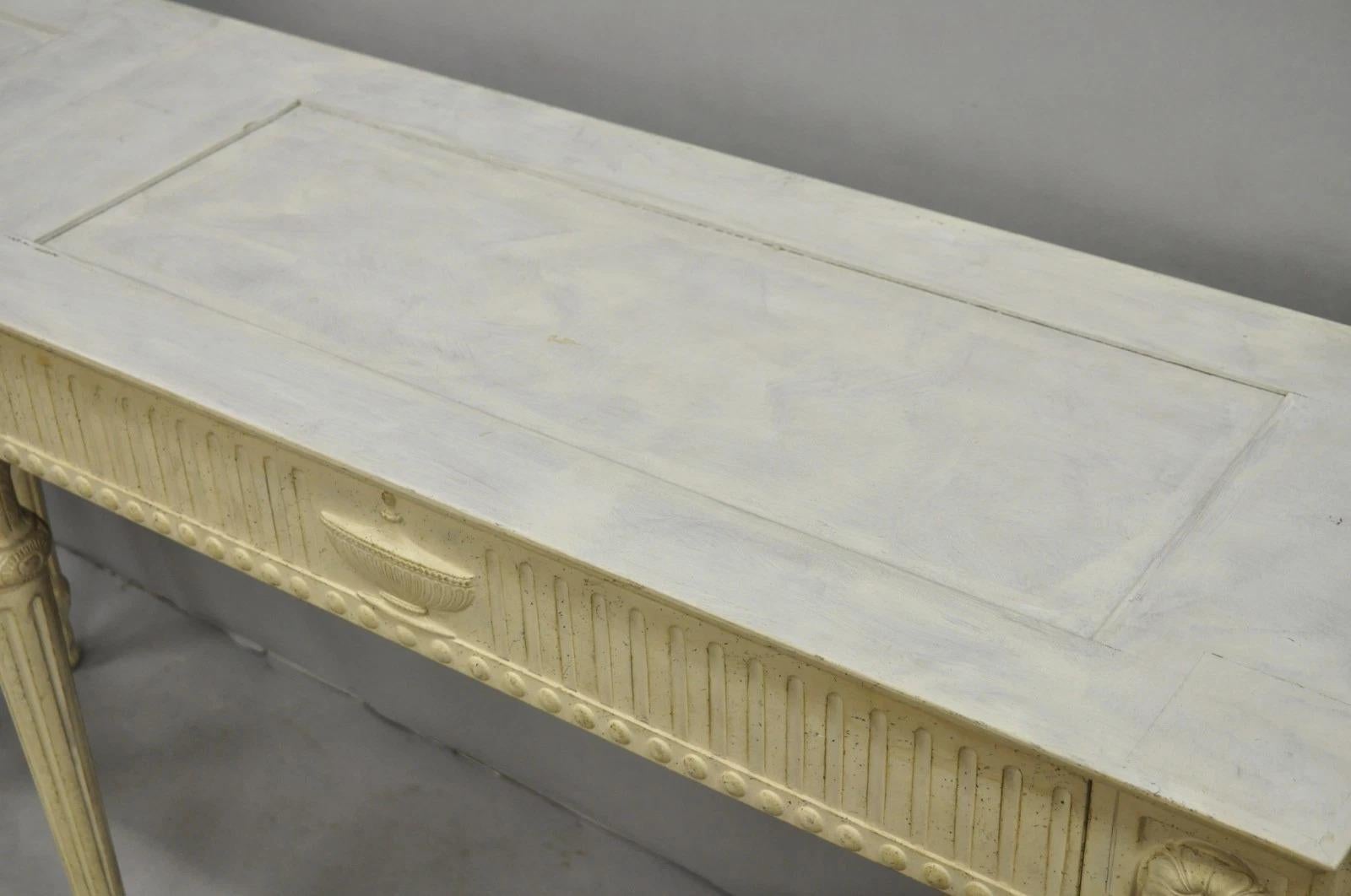 Vintage Maslow Freen English Adams Style White 3 Drawer Sideboard Console Table en vente 2