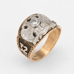 Vintage Masonic 32nd Degree Ring Scottish Rite Diamond Fraternal Jewelry