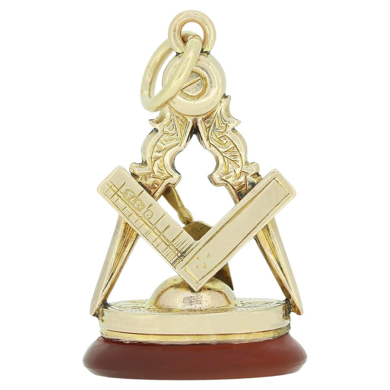 Vintage Masonic Fob Pendant For Sale