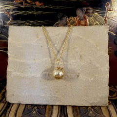 Vintage Masonic Folding Orb Gold and Silver Pendant on 9 Carat Yellow Gold Chain