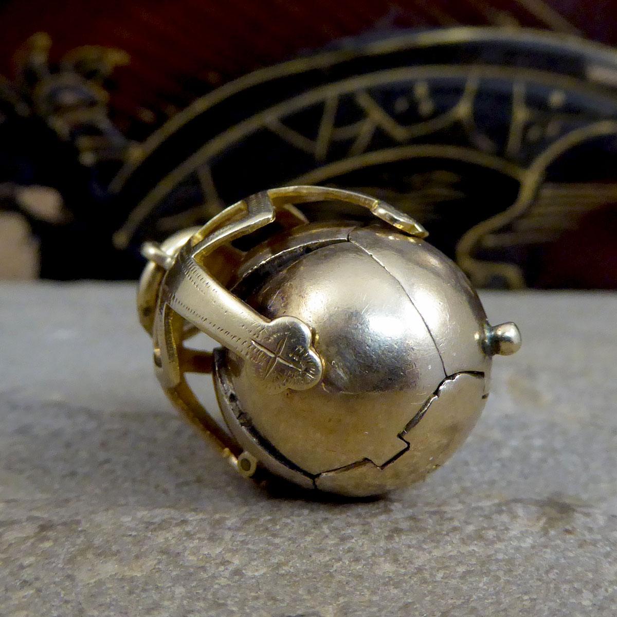 Masonic Folding Orb, Gold-Anhänger in Silber und Gold (Retro)