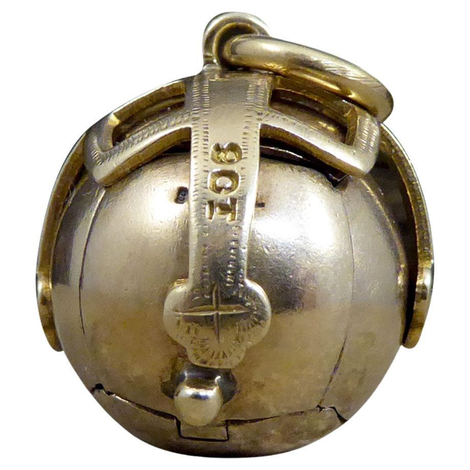 English Masonic Folding Orb Pendant In Silver And 9ct Gold For Sale At 1stdibs