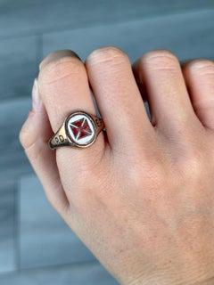 Vintage Masonic 'For God And Country' 9 Carat Gold Signet Ring