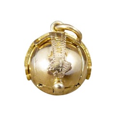 Retro Masonic Orb Folding Out Pendant in Gold and Silver