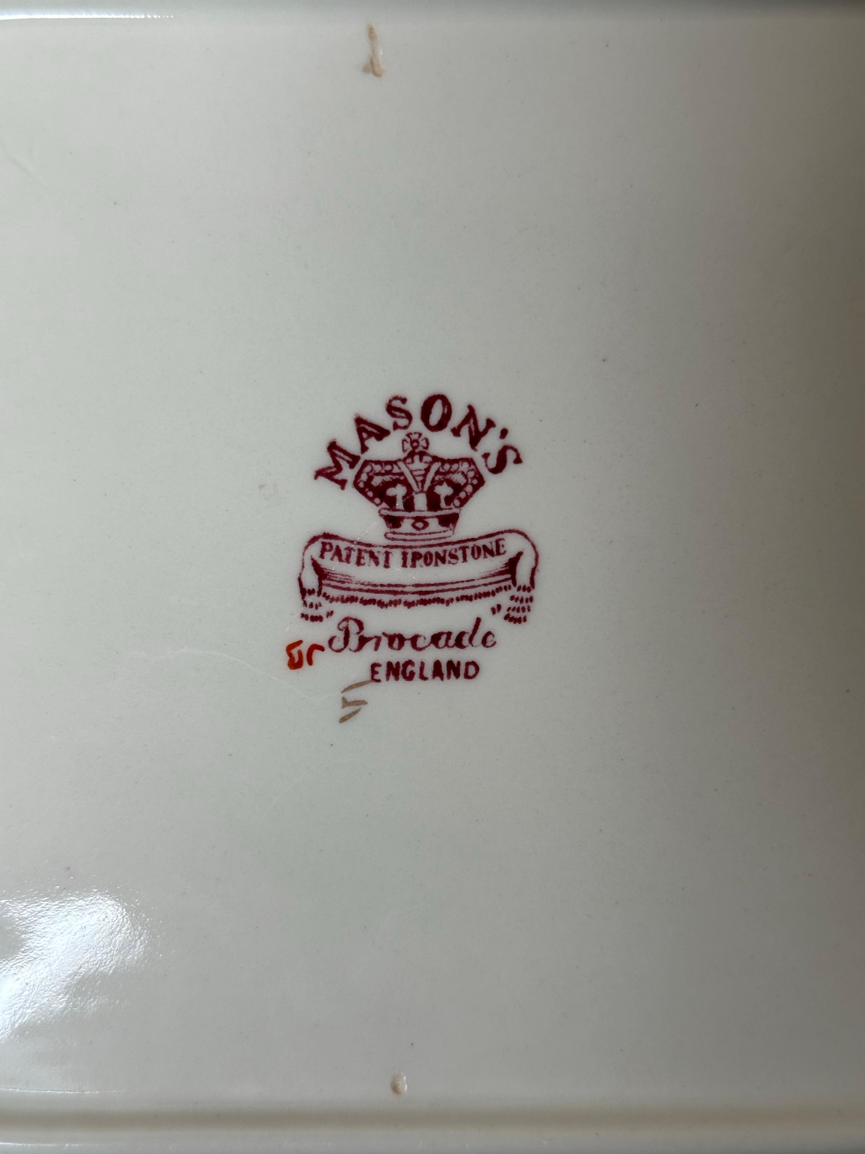 Vintage Mason's Brokat Ironstone Kuchen Servierplatte, vergoldet & Multi Floral im Angebot 6