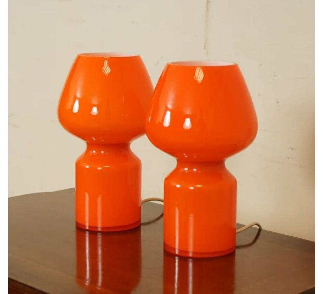 Hand-Crafted Vintage Massimo Vignelli Style 'Fungo’ Table Lamps 1950s For Sale