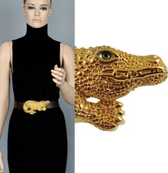Vintage Massive 1995 MARGARITA BARRERA Sculpture Alligator Belt