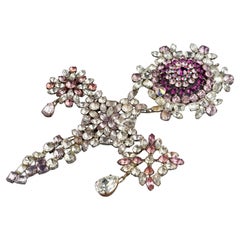 Vintage Massive 7" CHRISTIAN LACROIX Dramatic Crystal Brooch Pendant Necklace