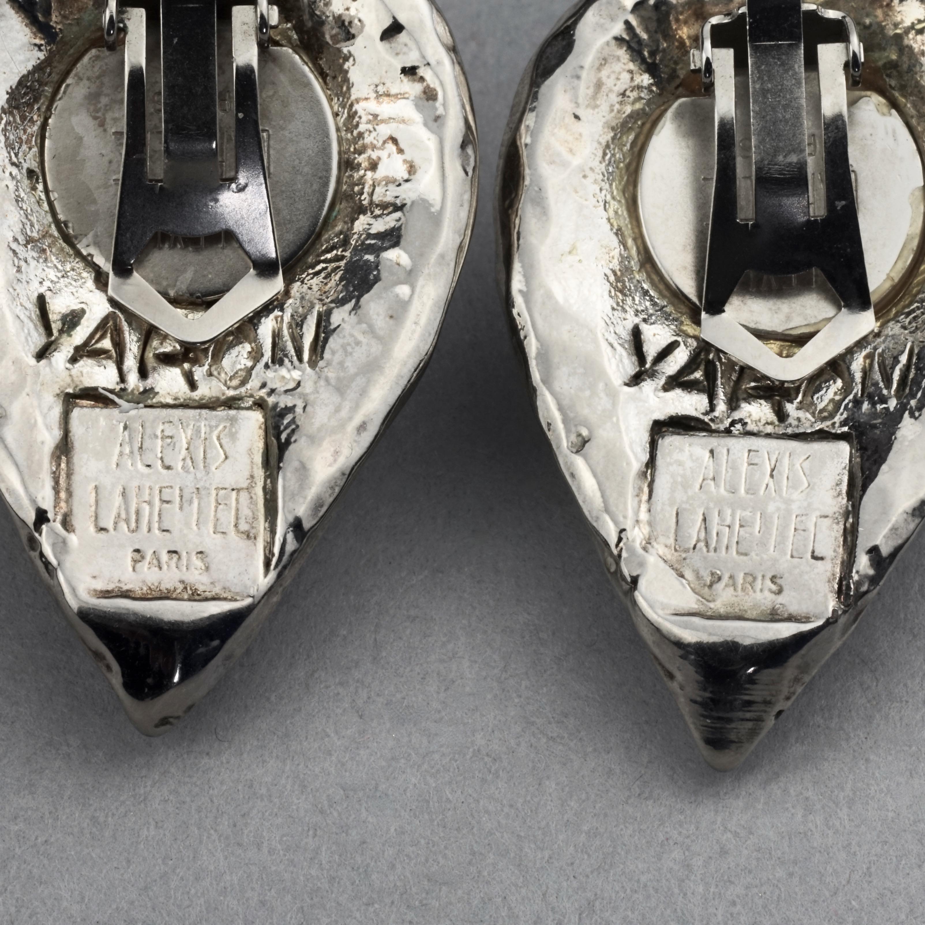 Vintage Massive ALEXIS LAHELLEC Paris Spermatozoa Fertility Silver Earrings 7