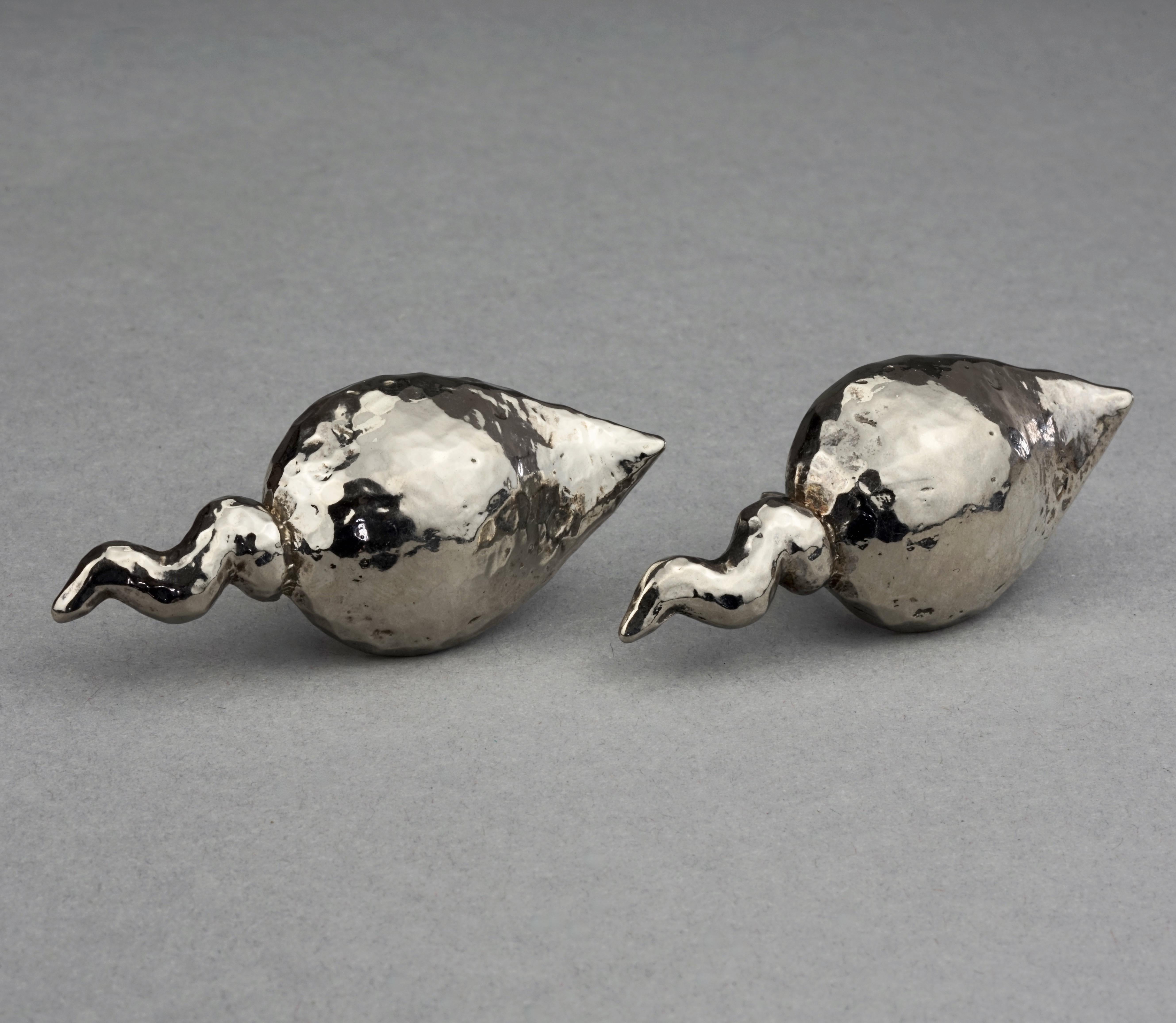 Women's Vintage Massive ALEXIS LAHELLEC Paris Spermatozoa Fertility Silver Earrings