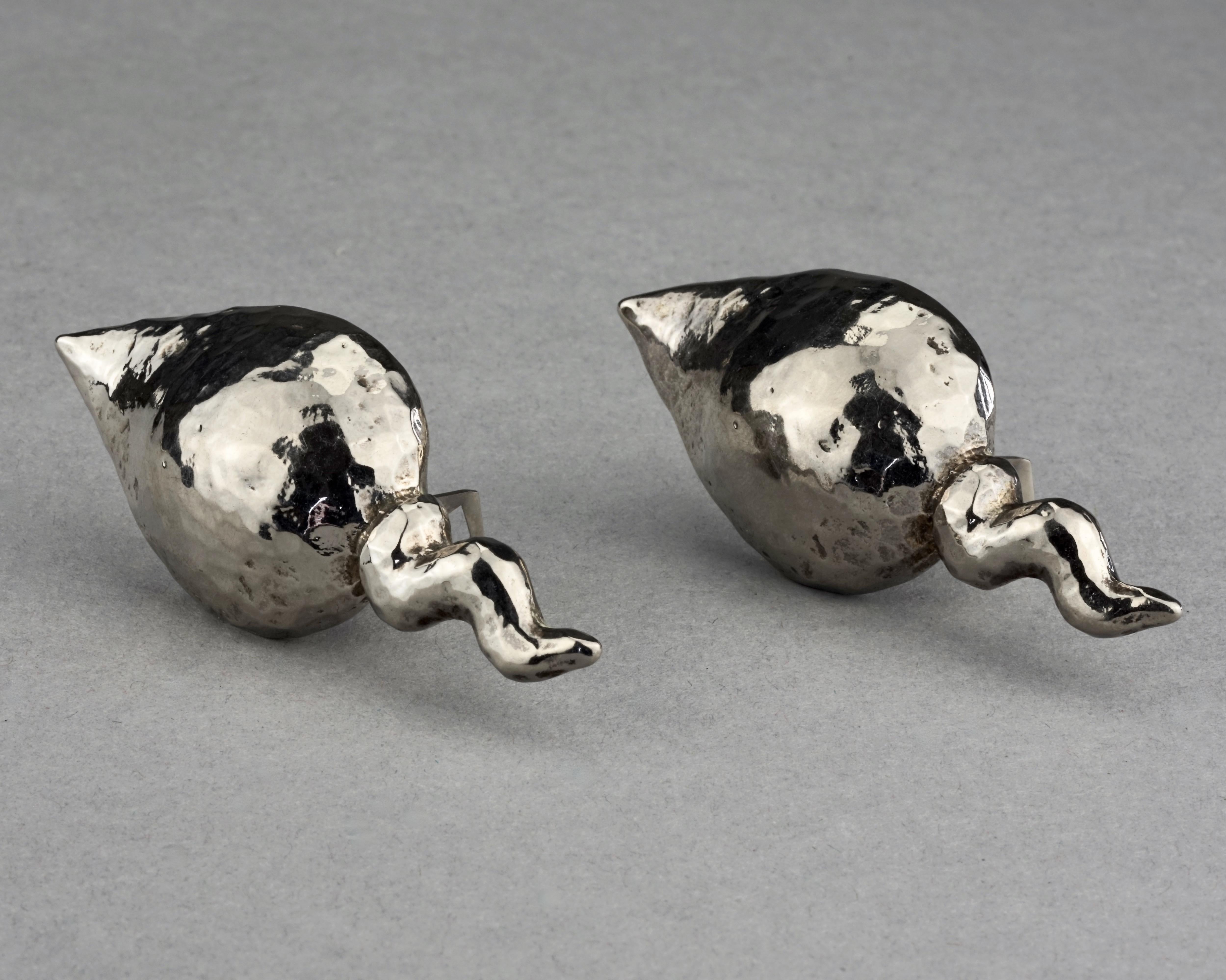 Vintage Massive ALEXIS LAHELLEC Paris Spermatozoa Fertility Silver Earrings 1