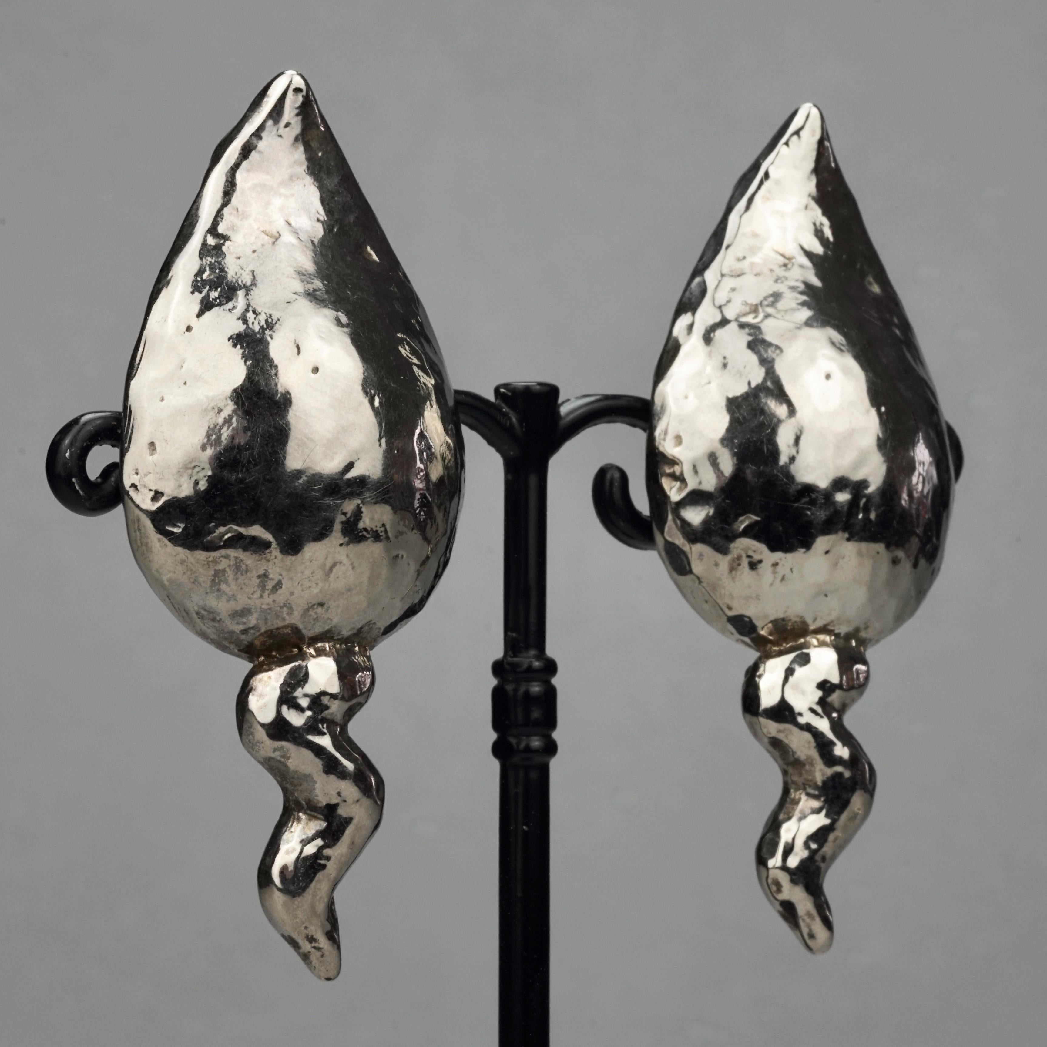 Vintage Massive ALEXIS LAHELLEC Paris Spermatozoa Fertility Silver Earrings 4