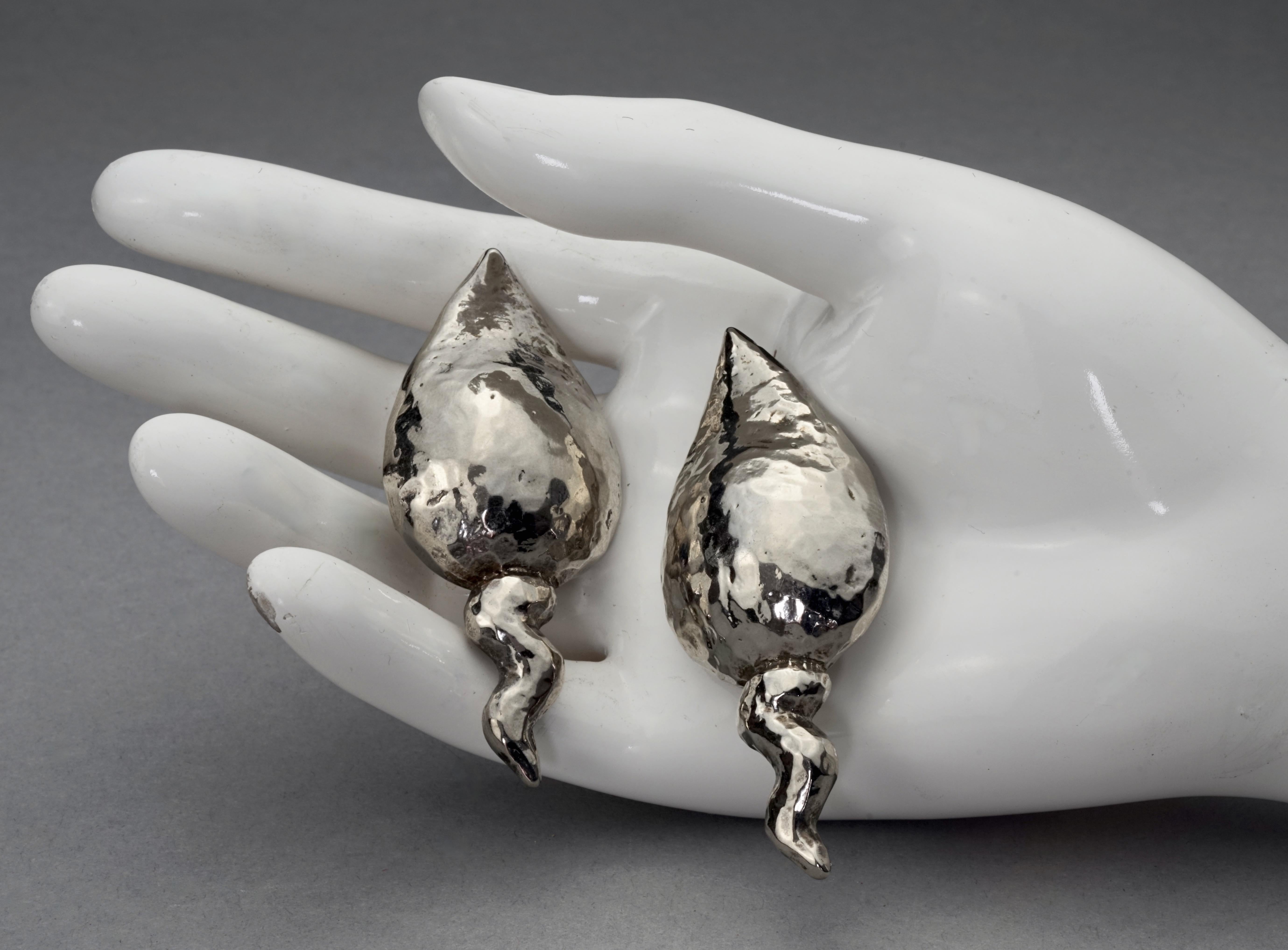 Vintage Massive ALEXIS LAHELLEC Paris Spermatozoa Fertility Silver Earrings 5