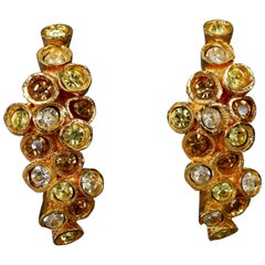 Vintage Massive ALEXIS LAHELLEC Sputnik Rhinestone Earrings