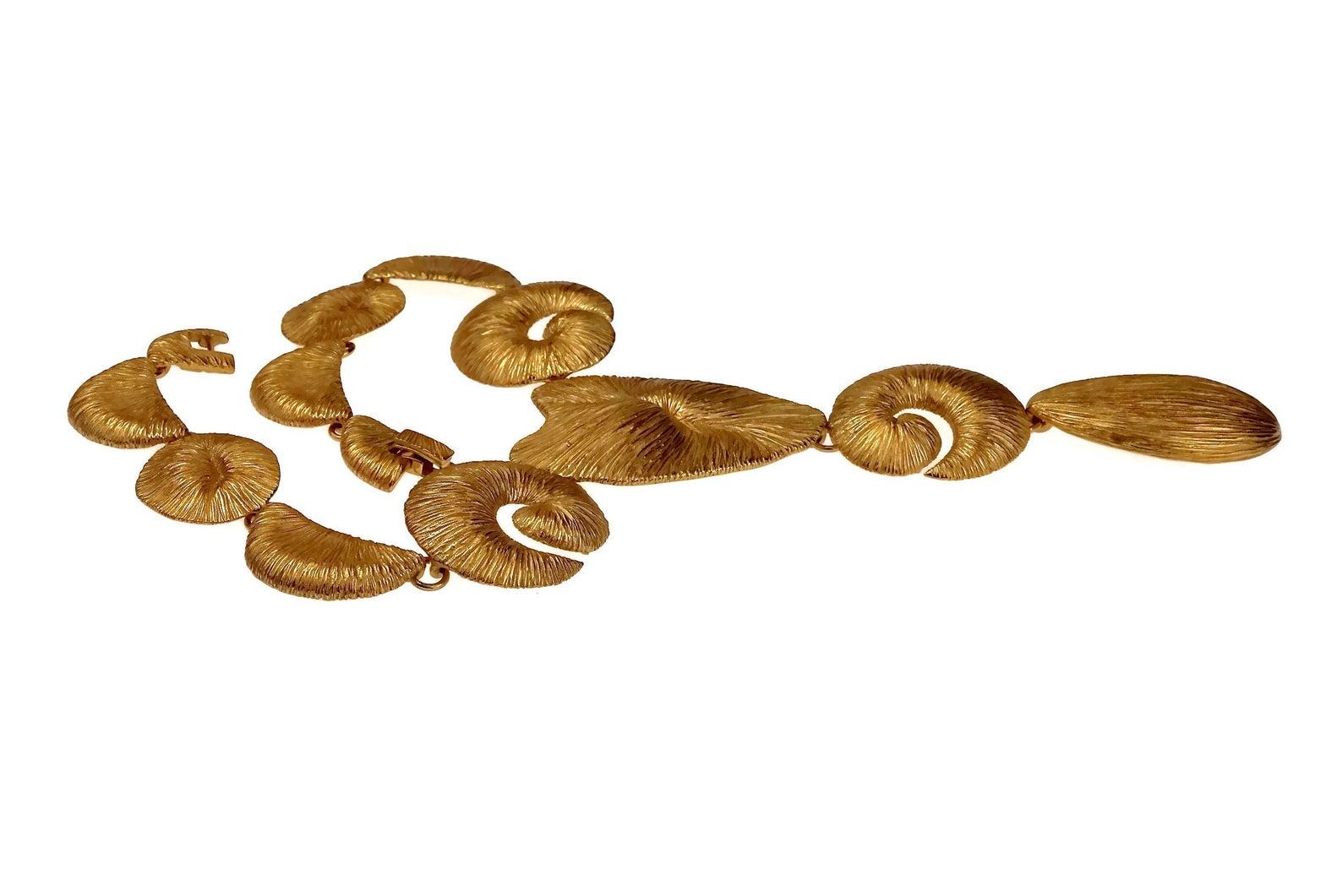 Women's Vintage Massive BALENCIAGA Textured Abstract Choker Necklace