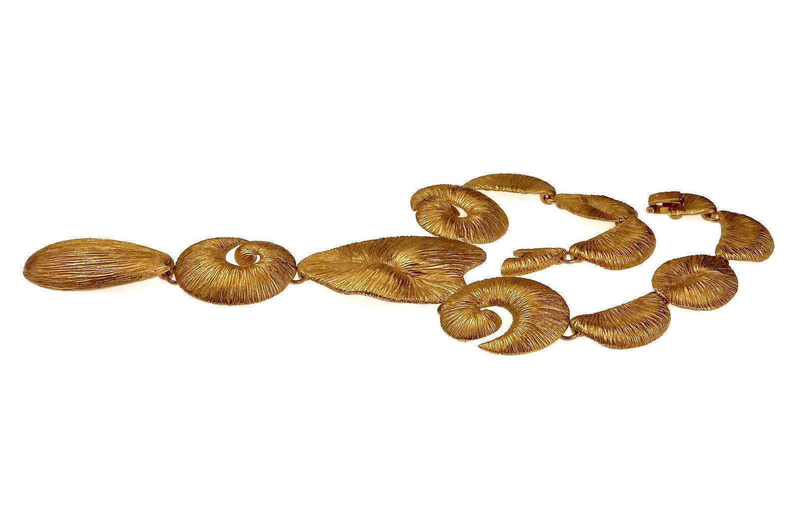 Vintage Massive BALENCIAGA Textured Abstract Choker Necklace 1
