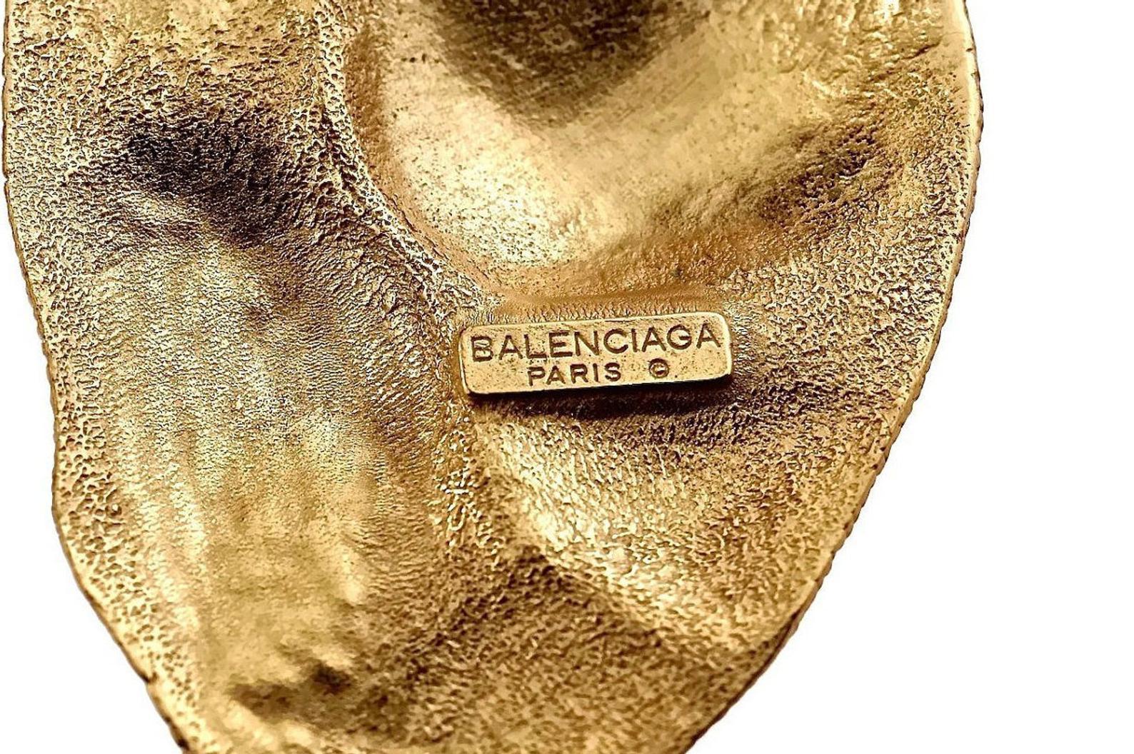 Vintage Massive BALENCIAGA Textured Abstract Choker Necklace 2