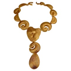 Vintage Massive BALENCIAGA Textured Abstract Choker Necklace