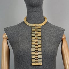 Vintage Massive BICHE DE BERE Engraved Breast Plate Plastron Necklace