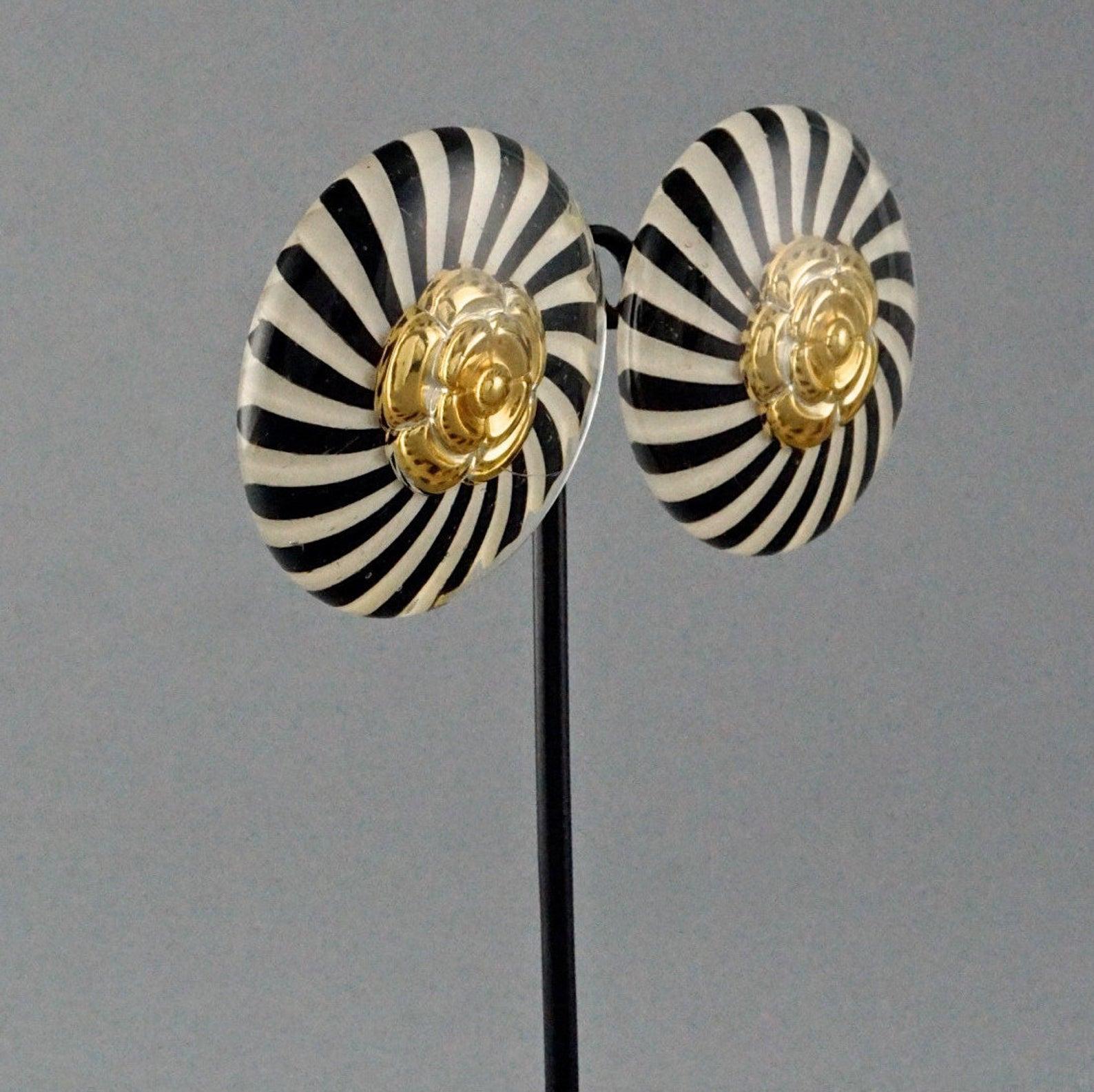 vintage chanel camellia earrings