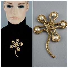 Vintage Massive CHANEL Spiral Flower Pearl Brooch