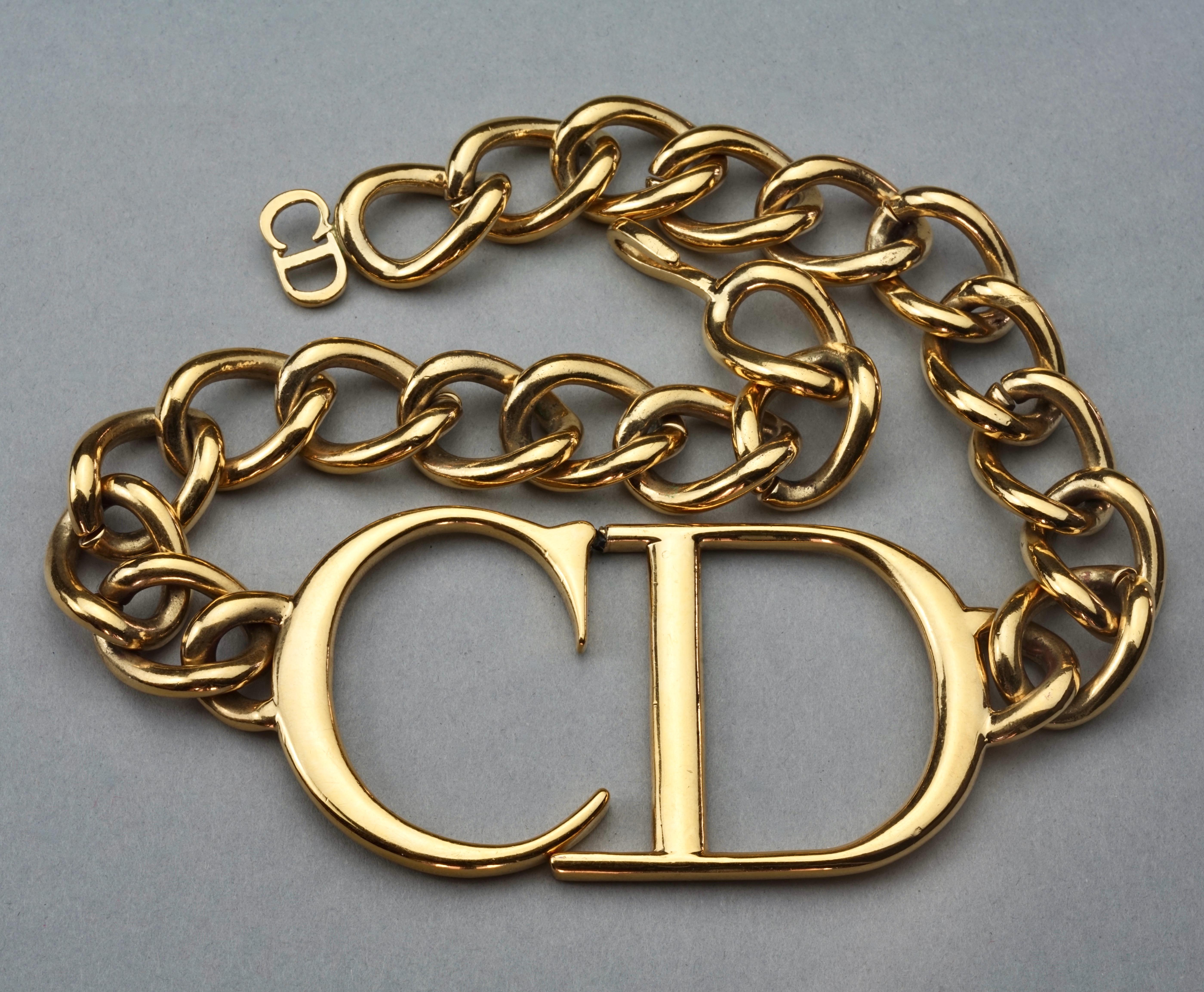 Women's Vintage Massive CHRISTIAN DIOR by John Galliano Logo Monogram Chain Necklace