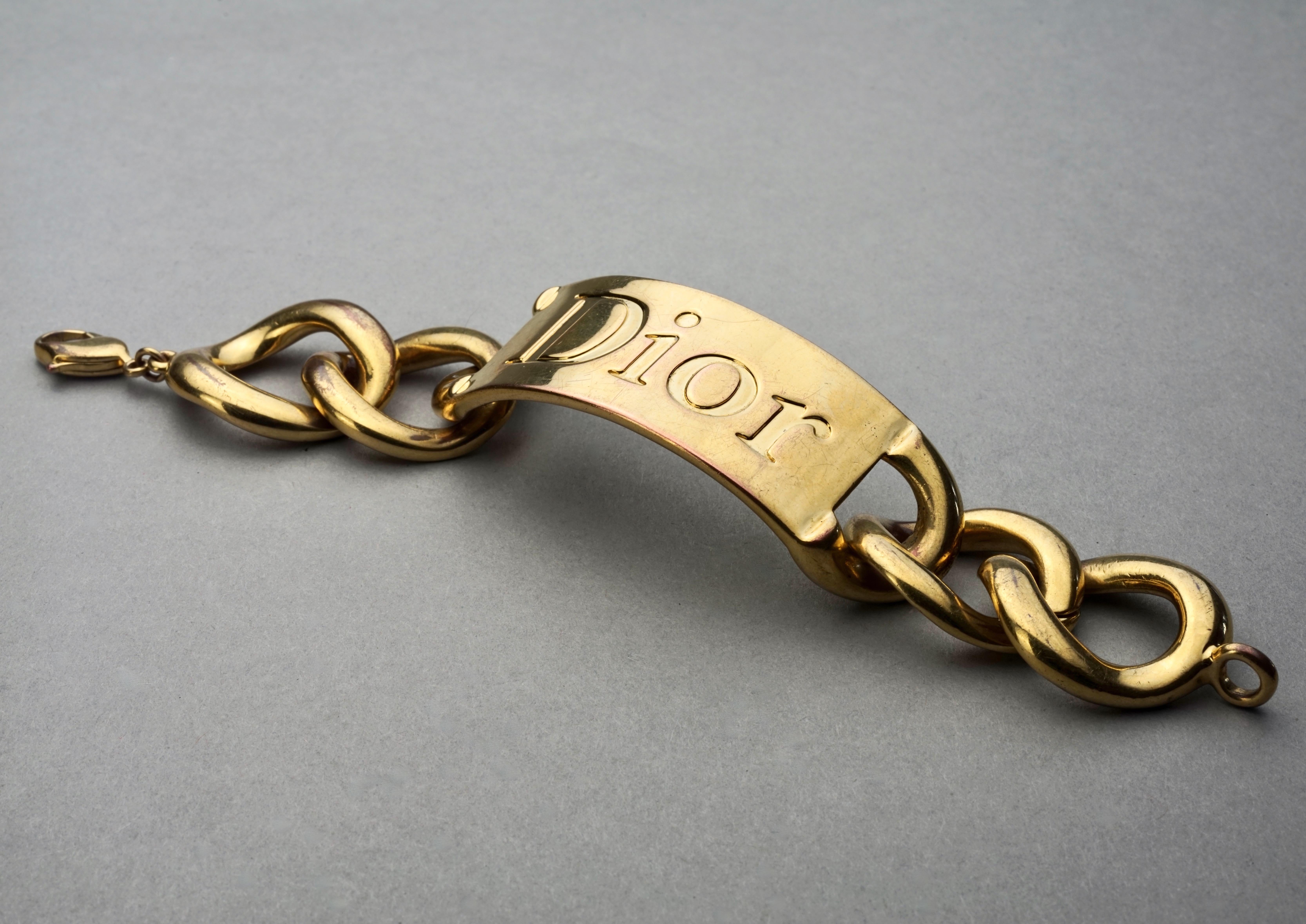Vintage Massive CHRISTIAN DIOR by John Galliano Name Plate Chain Bracelet 3