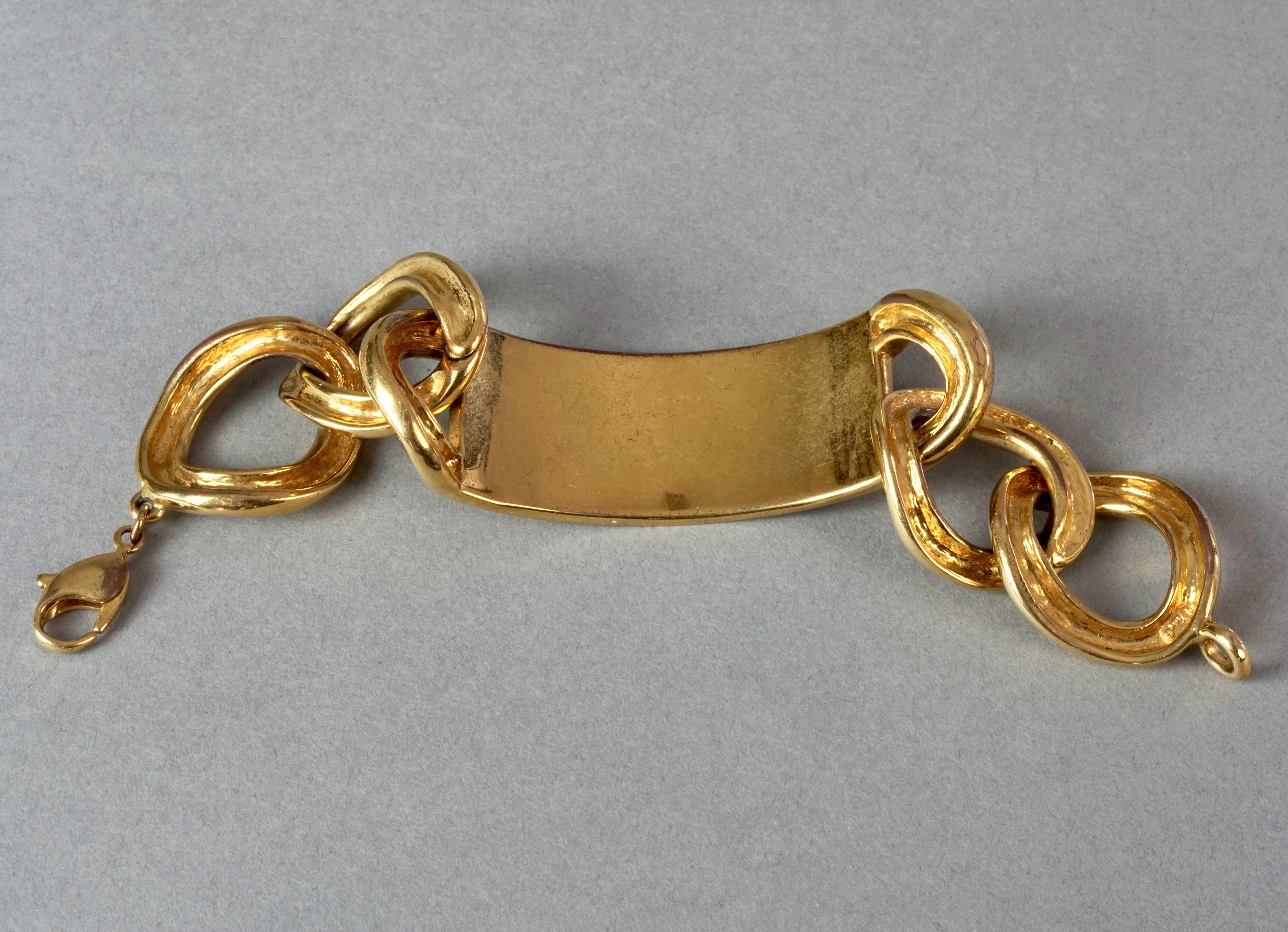 Vintage Massive CHRISTIAN DIOR by John Galliano Name Plate Chain Bracelet 4