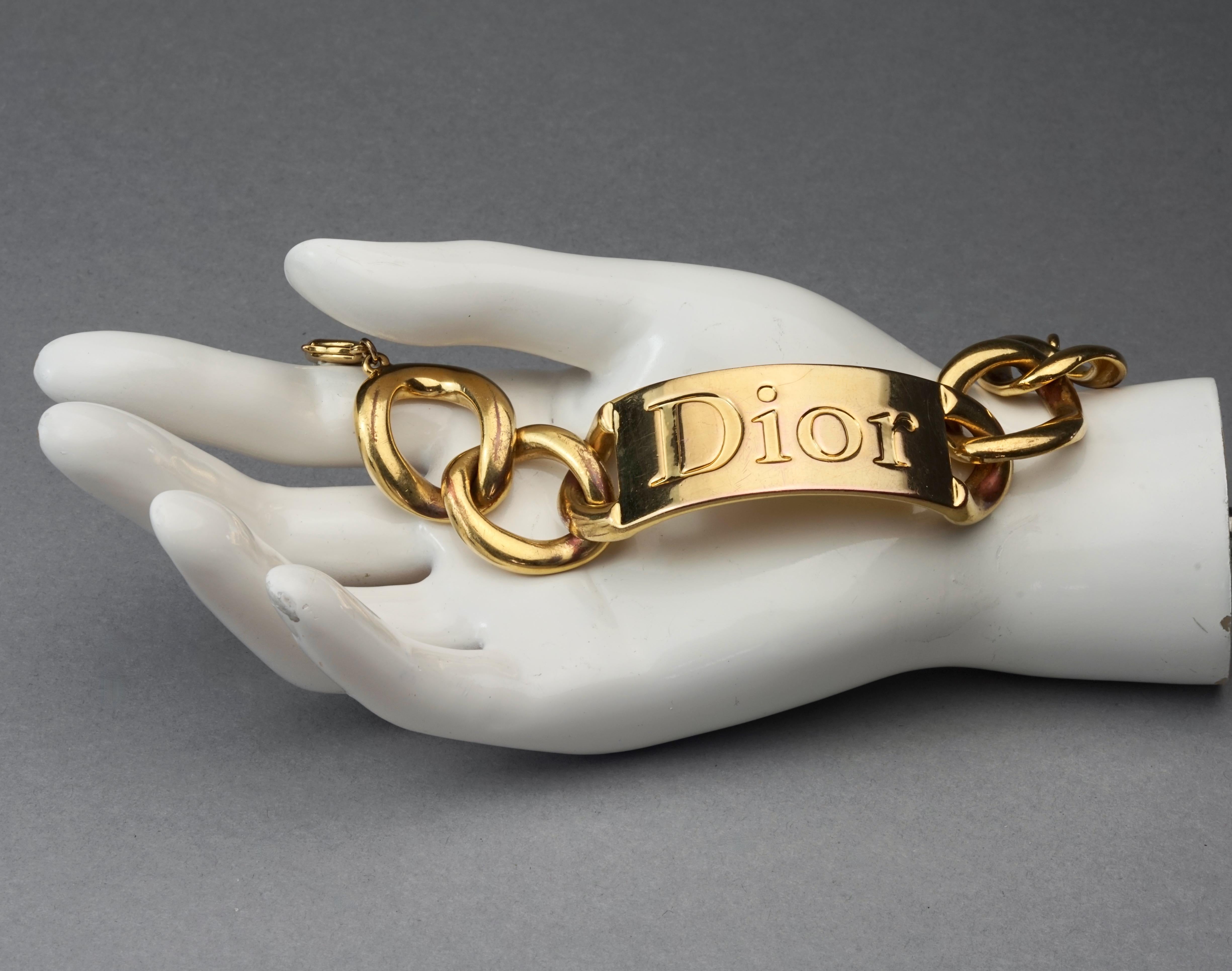 Women's Vintage Massive CHRISTIAN DIOR by John Galliano Name Plate Chain Bracelet