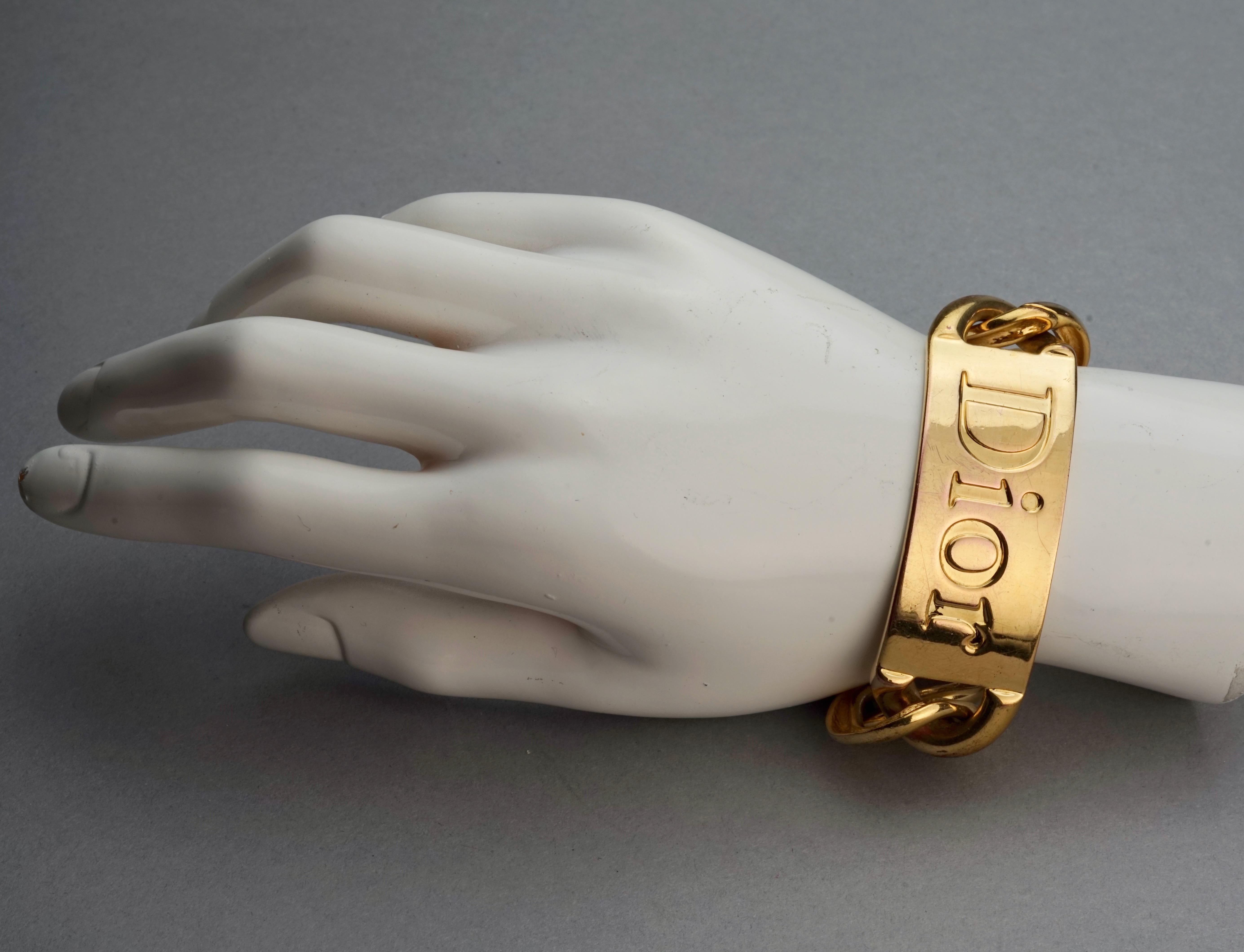Vintage Massive CHRISTIAN DIOR by John Galliano Name Plate Chain Bracelet 1