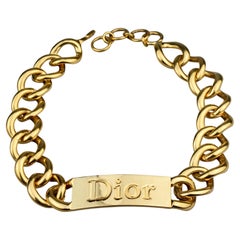 Vintage Massive CHRISTIAN DIOR by John Galliano Name Plate Chain Necklace