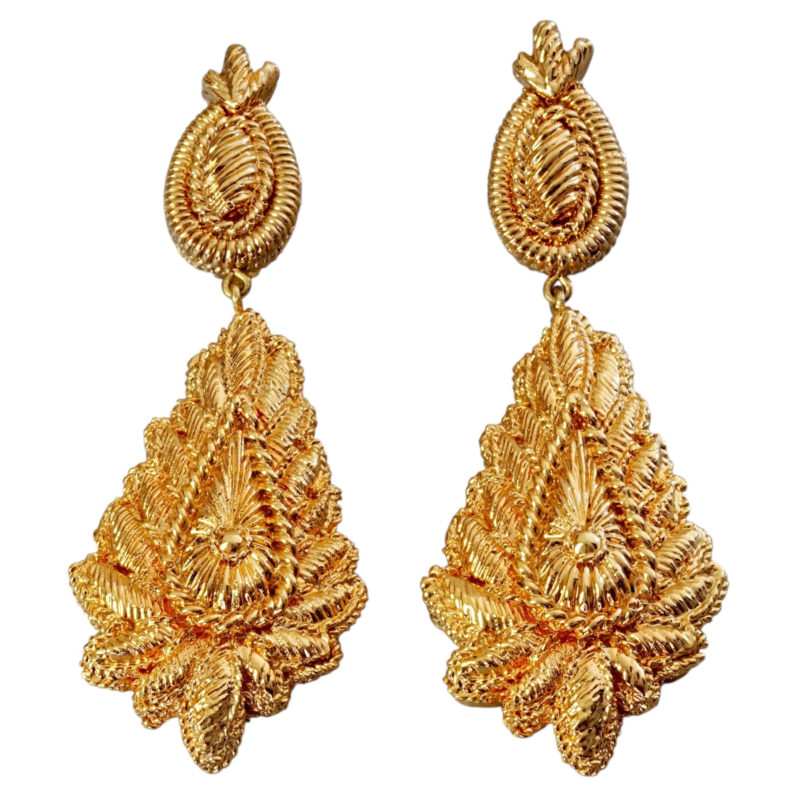 Vintage Massive CHRISTIAN LACROIX Arabesque Dangling Earrings